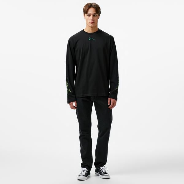 Karl Kani Small Signature Tribal Uzun Kollu Erkek Siyah T-Shirt