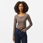 Karl Kani Retro Rib Uzun Kollu Kadın Bej T-Shirt