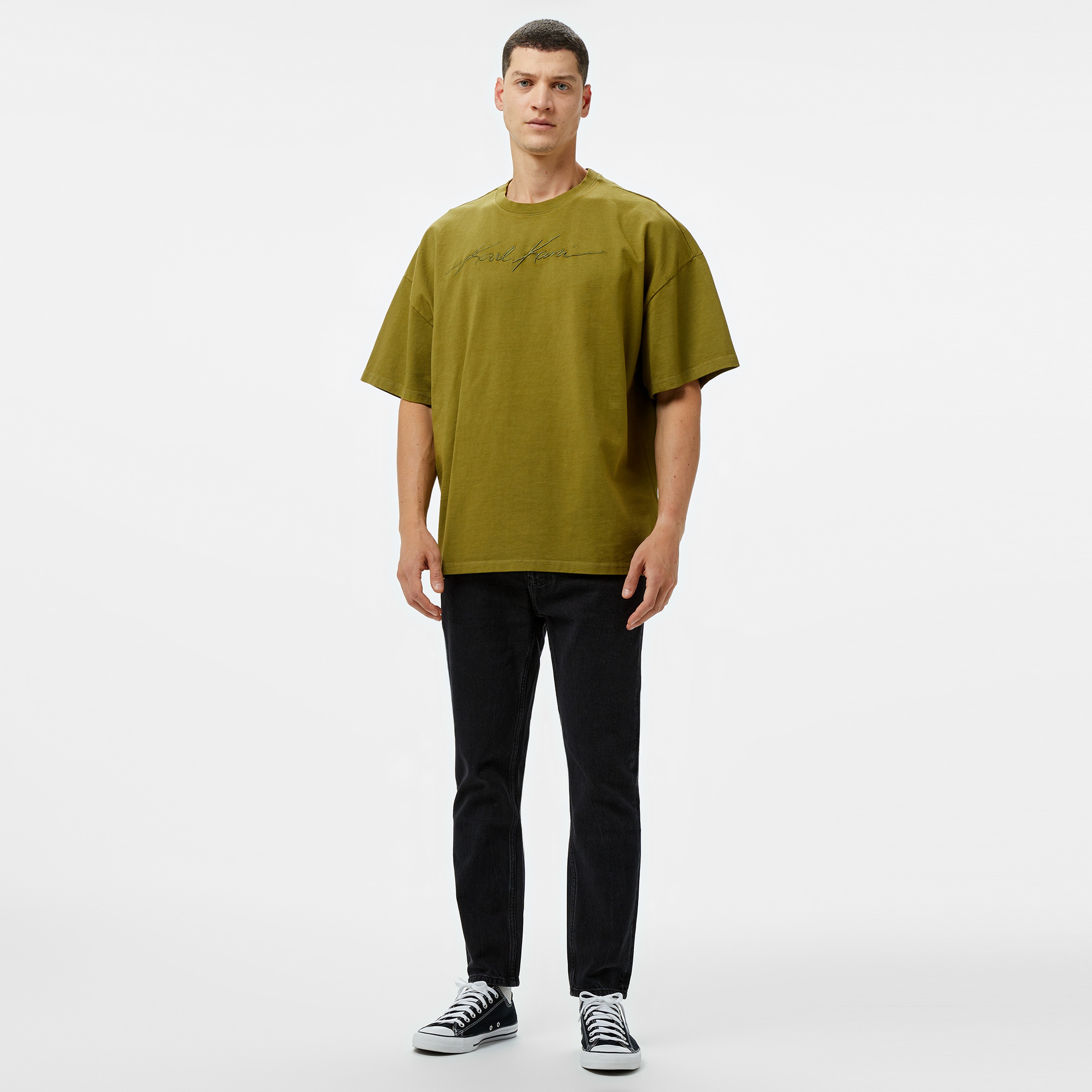 Karl Kani Autograph Heavy Boxy Erkek Yeşil T-Shirt