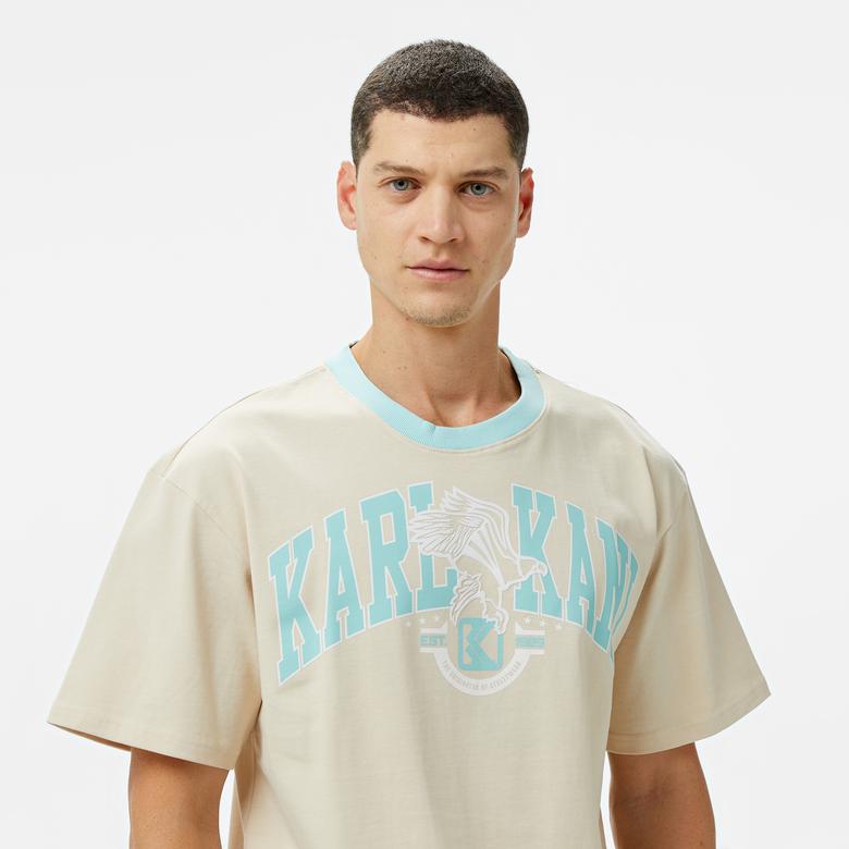 Karl Kani Og Eagle Print Erkek Bej T-Shirt
