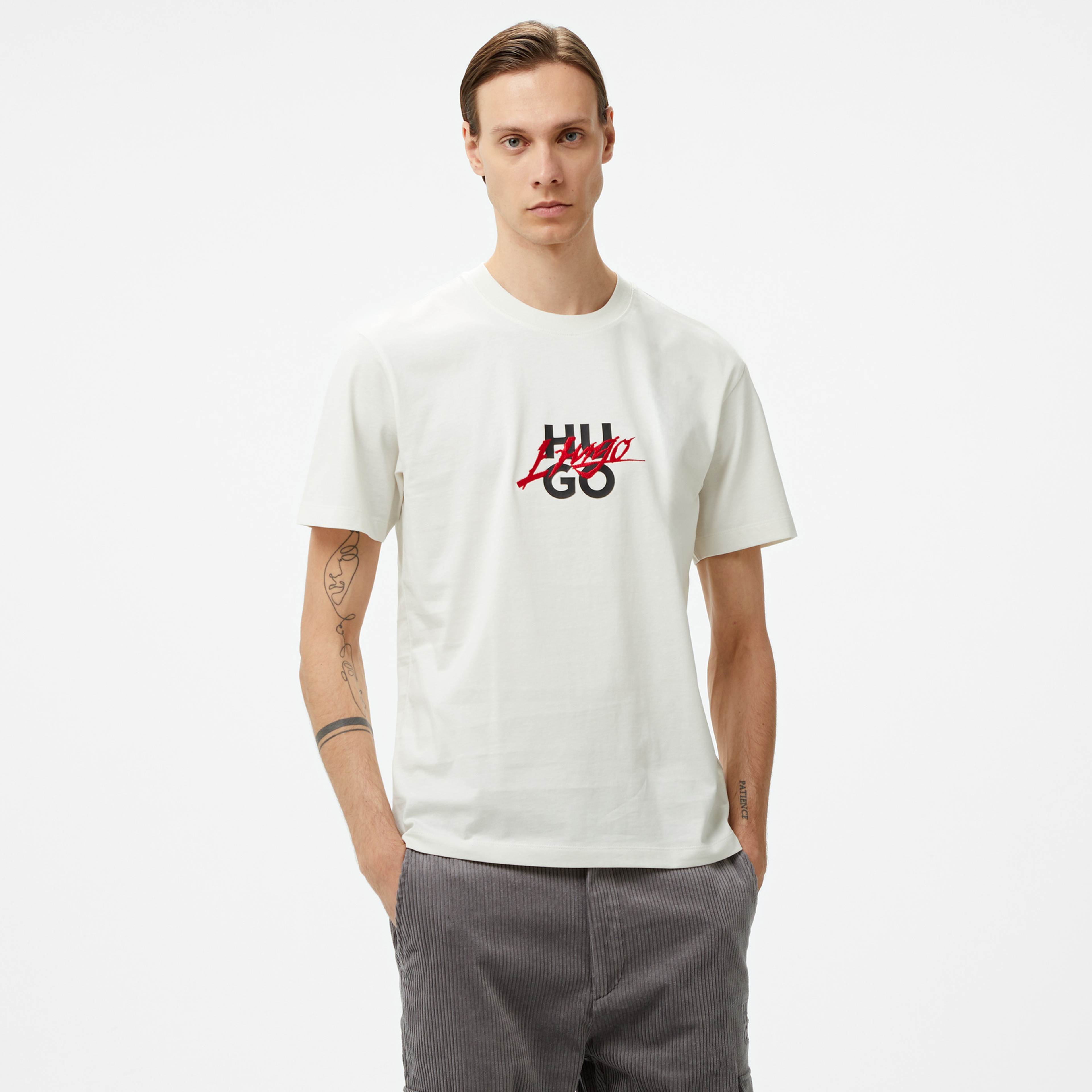 Hugo Dlongny Erkek Beyaz T-Shirt