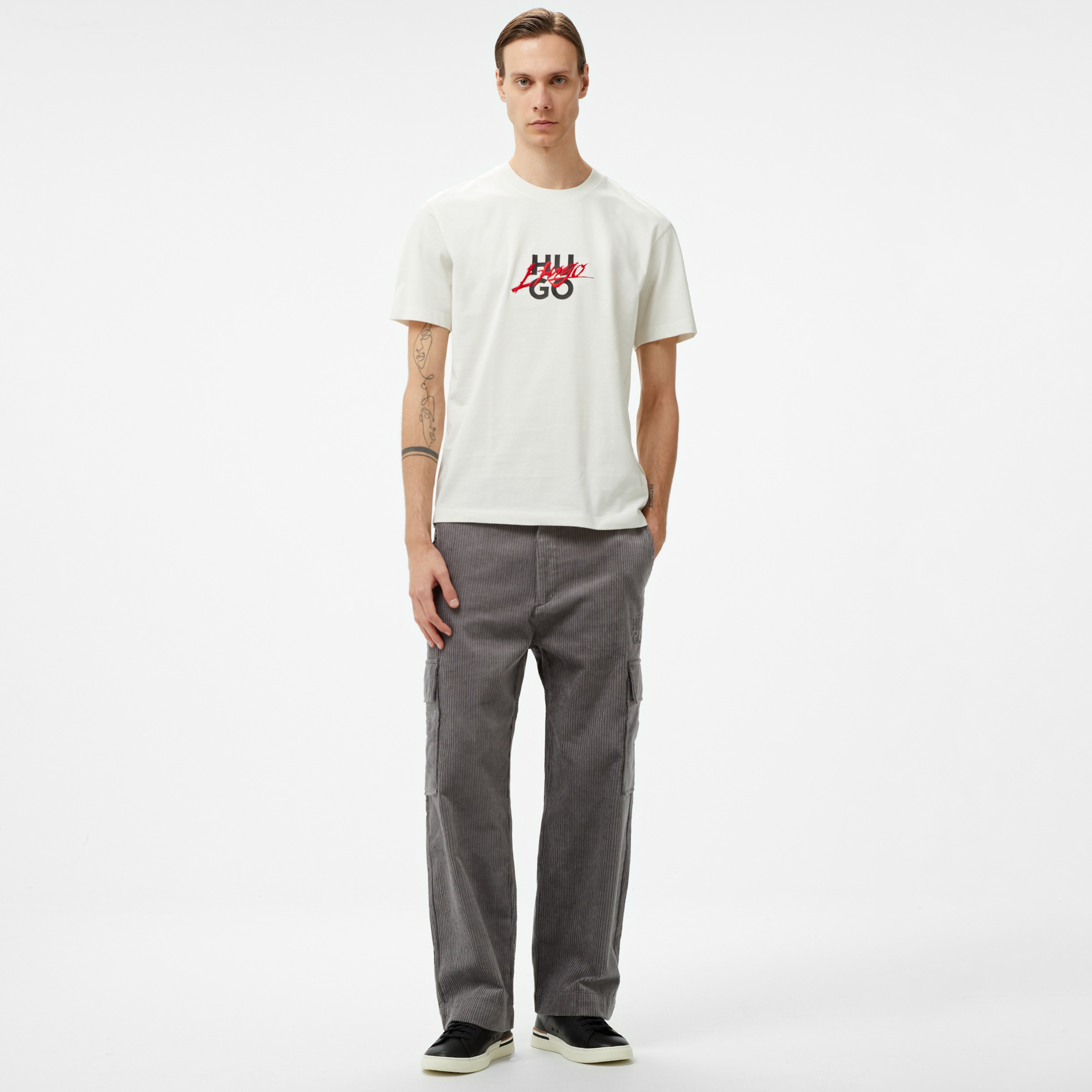Hugo Dlongny Erkek Beyaz T-Shirt