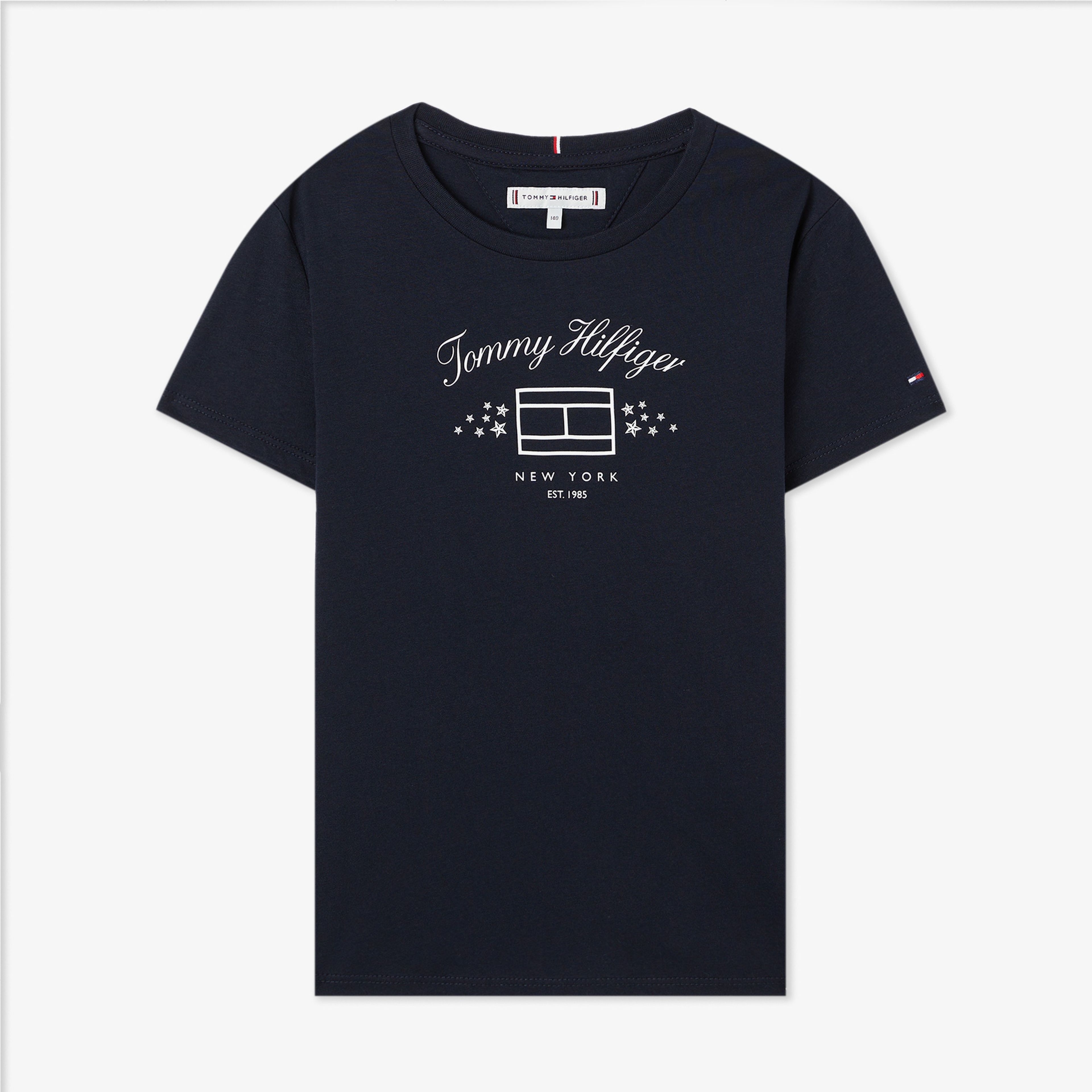Tommy Hilfiger Stars Flag Print Çocuk Mavi T-Shirt