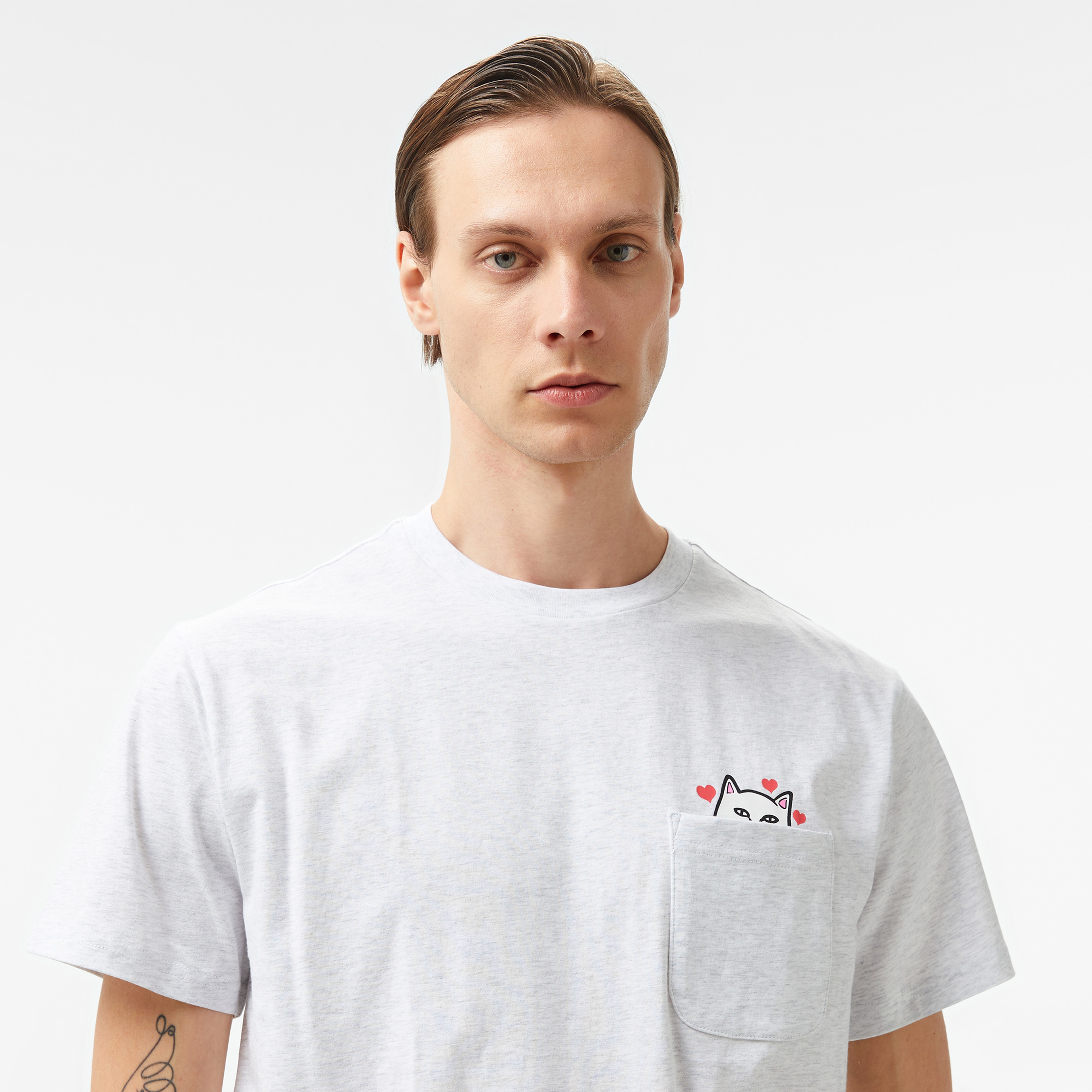Rip N Dip Nermal Loves Pocket Erkek Gri T-Shirt