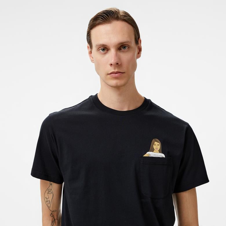 Rip N Dip Flashing Kittys Pocket Erkek Siyah T-Shirt