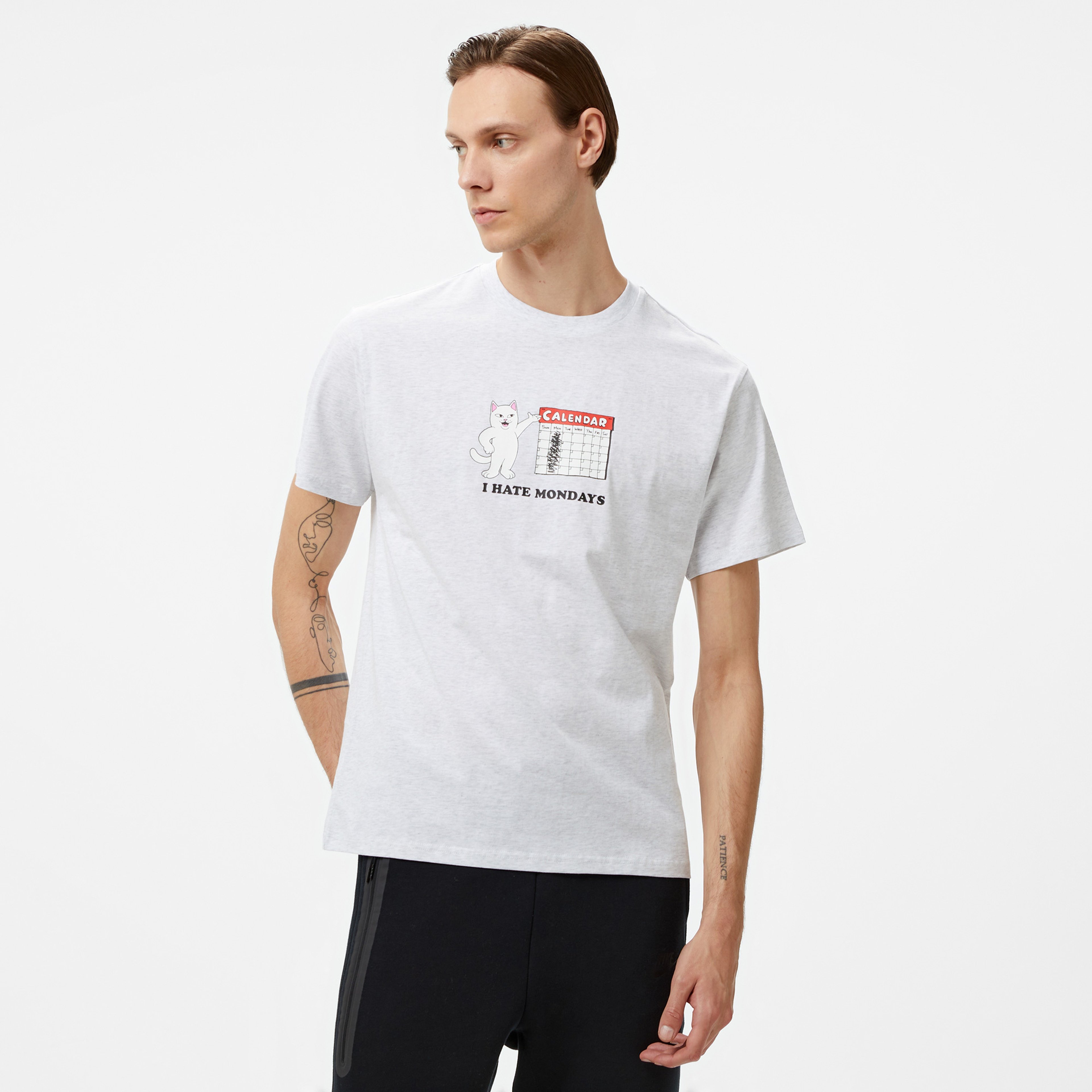 Rip N Dip I Hate Mondays Erkek Gri T-Shirt
