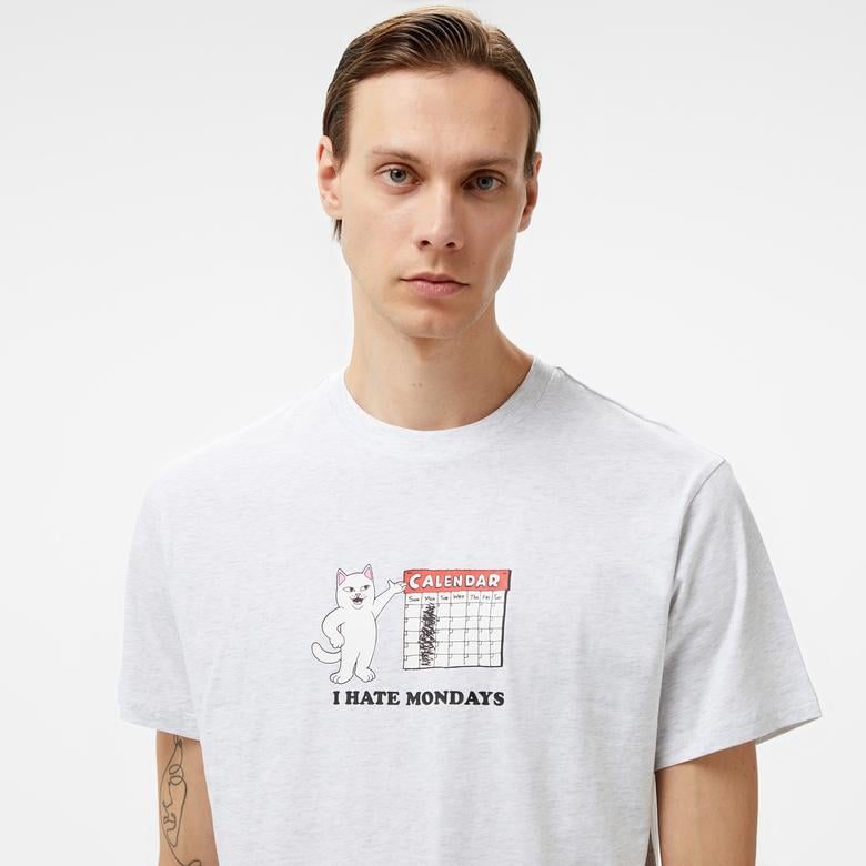 Rip N Dip I Hate Mondays Erkek Gri T-Shirt