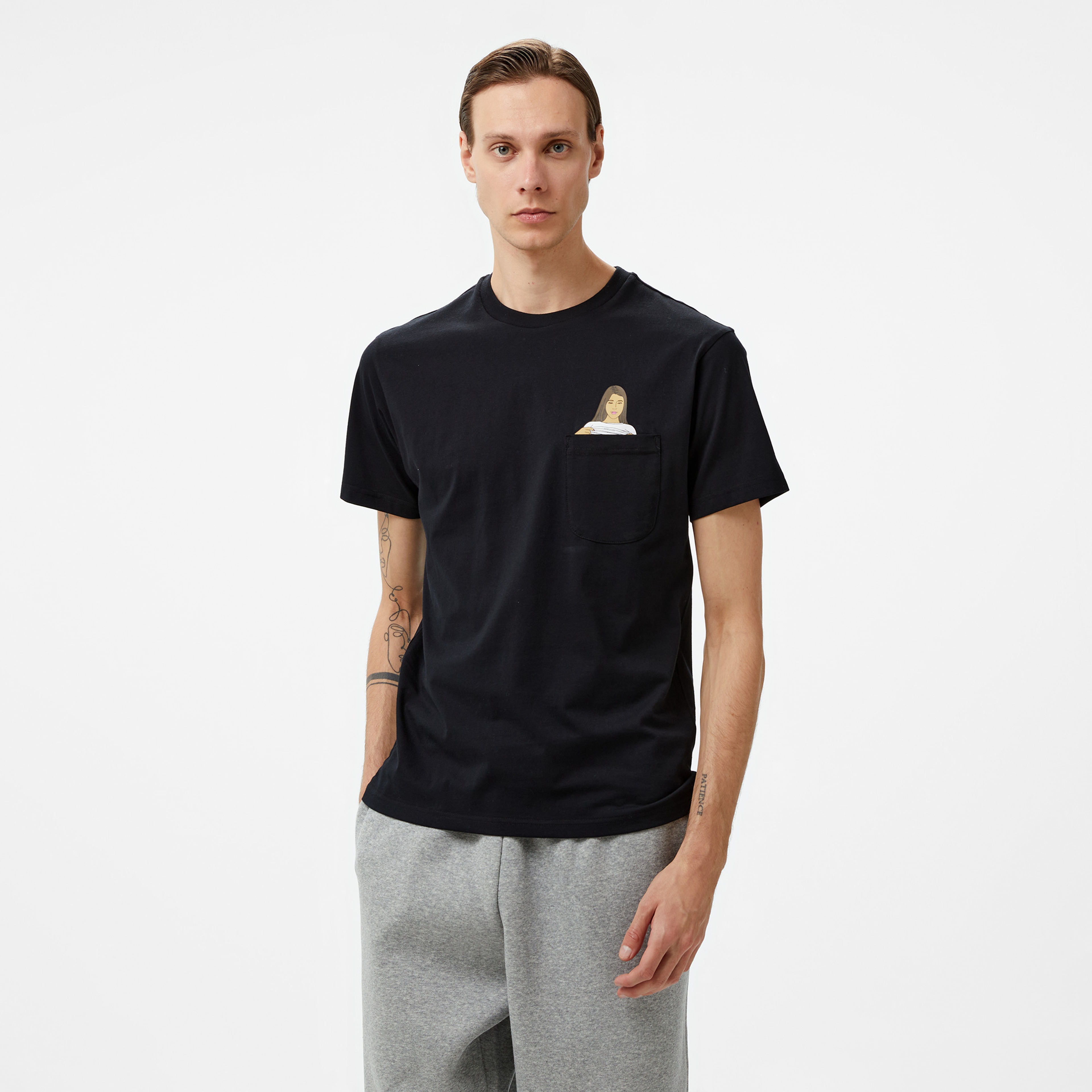 Rip N Dip Flashing Kittys Pocket Erkek Siyah T-Shirt