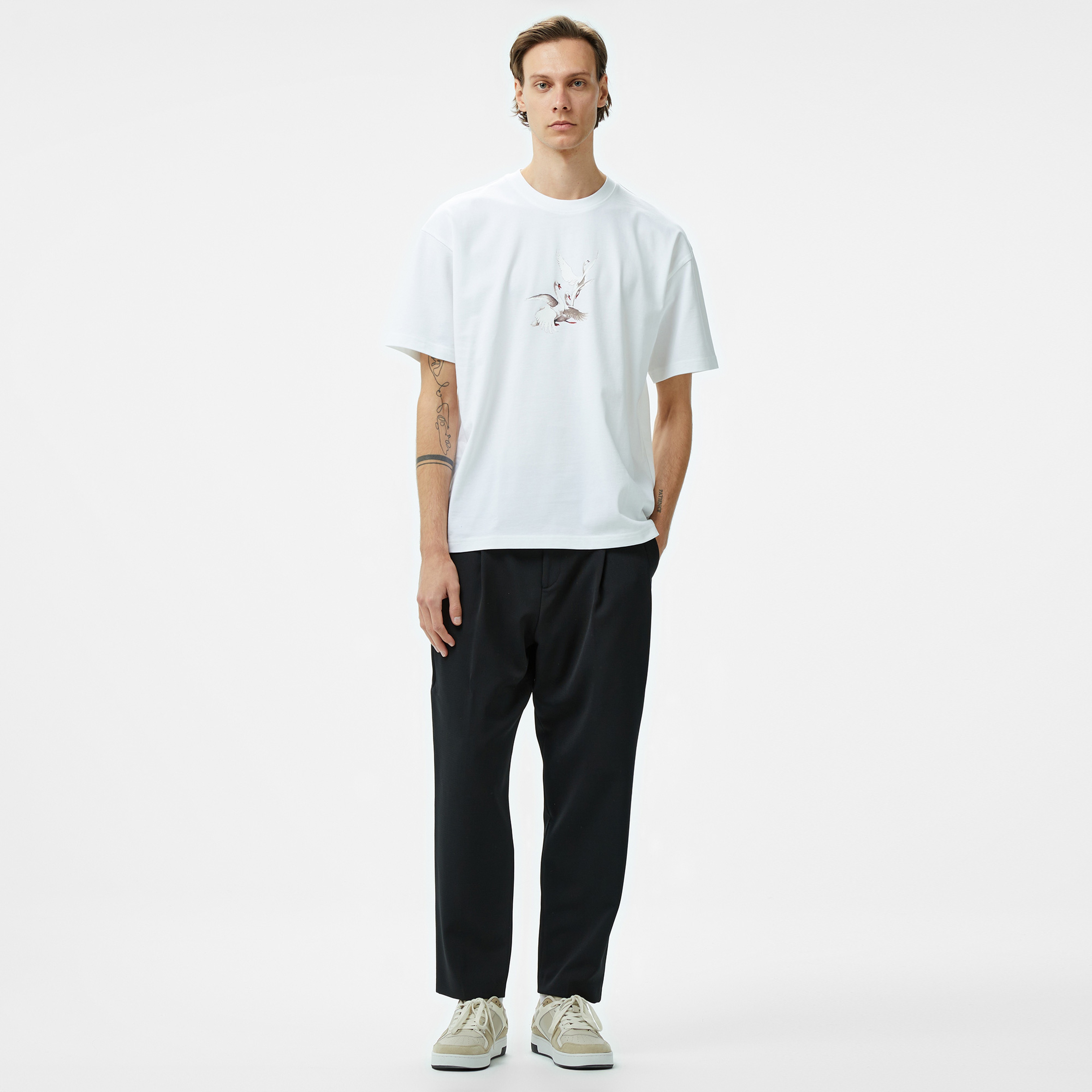 Hugo Asil_Lb Erkek Beyaz T-Shirt