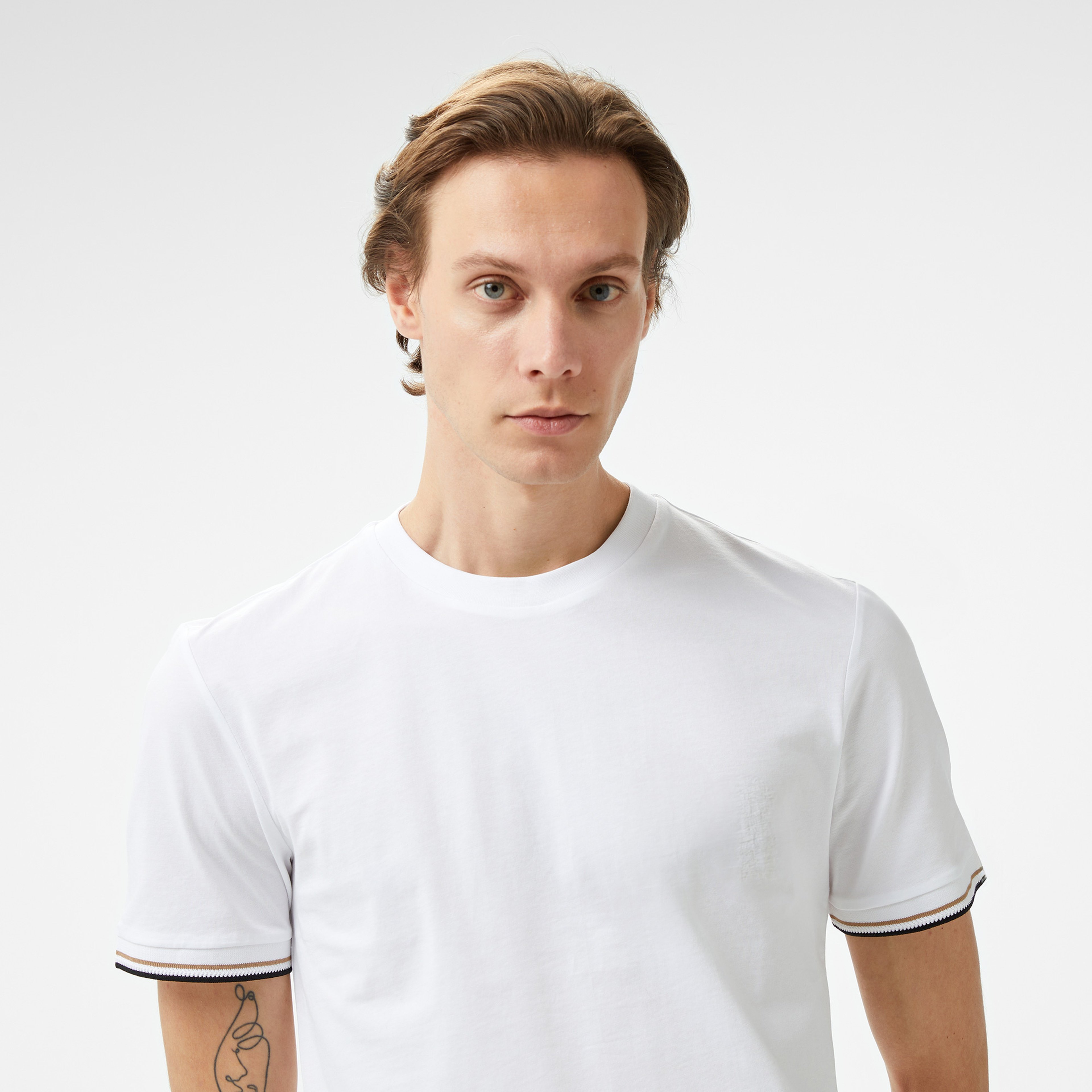 Boss Thompson 04 Erkek Beyaz T-Shirt