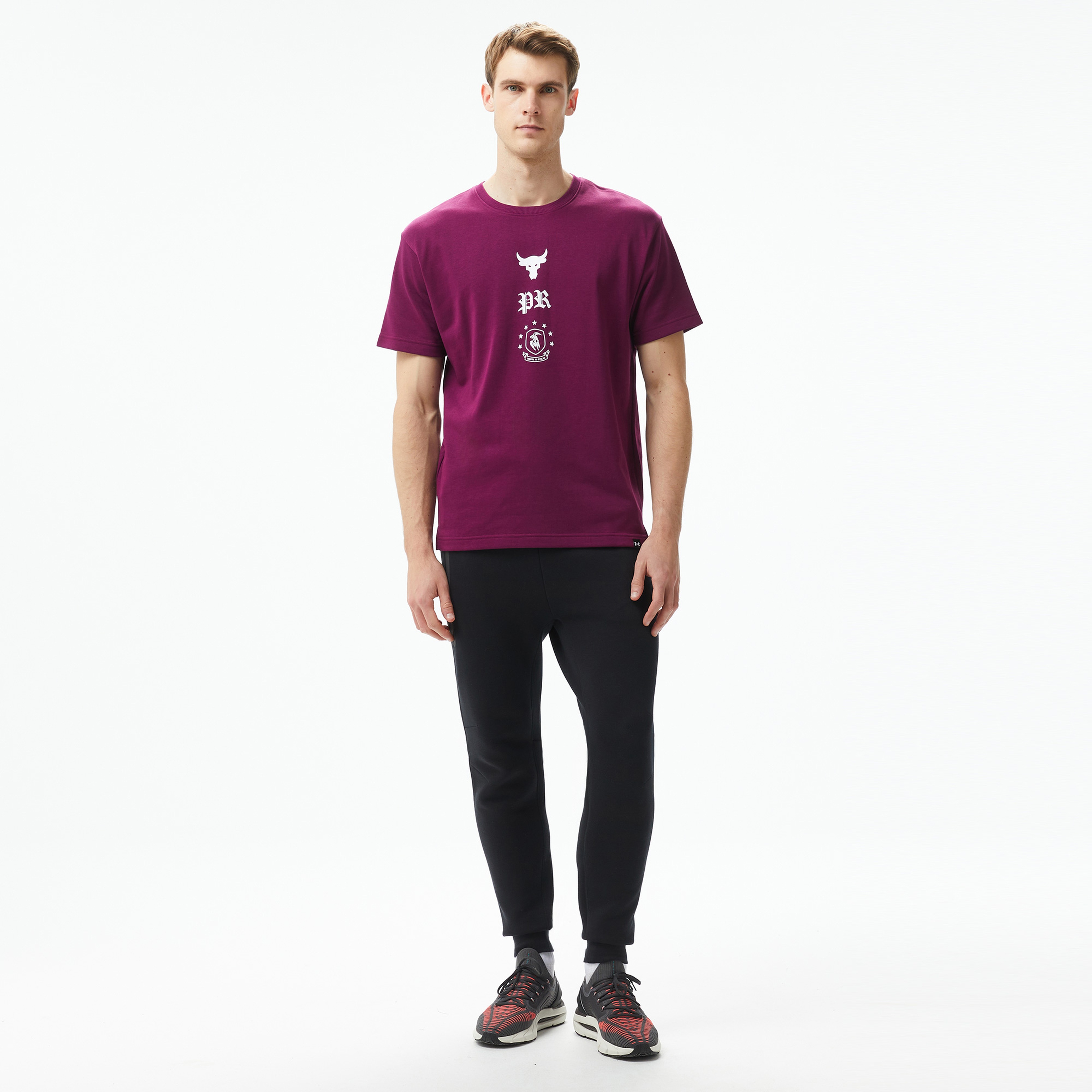 Under Armour Project Rock Terry Erkek Mor T-Shirt