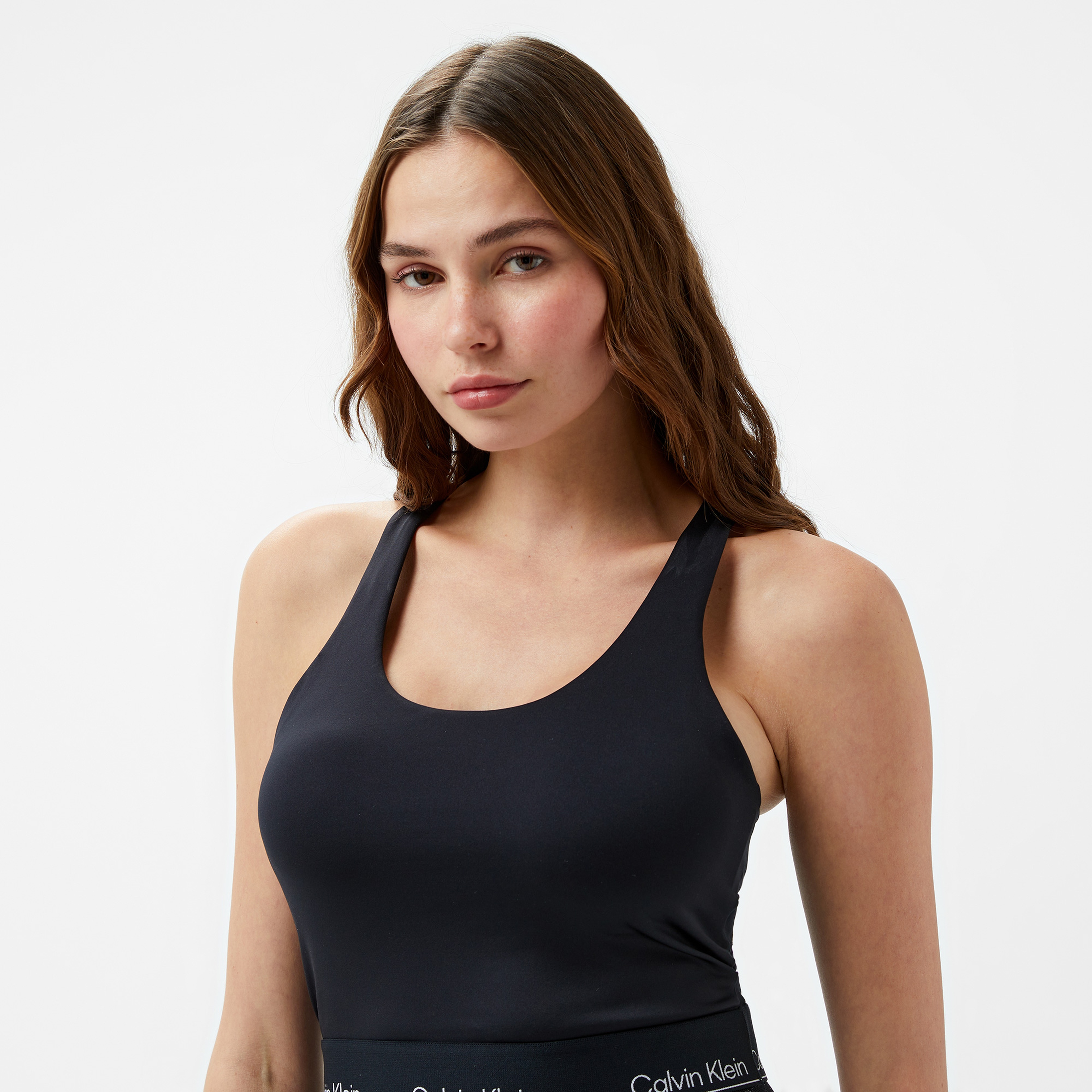 Calvin Klein Wo - Tank Top Kadın Siyah Kolsuz T-Shirt