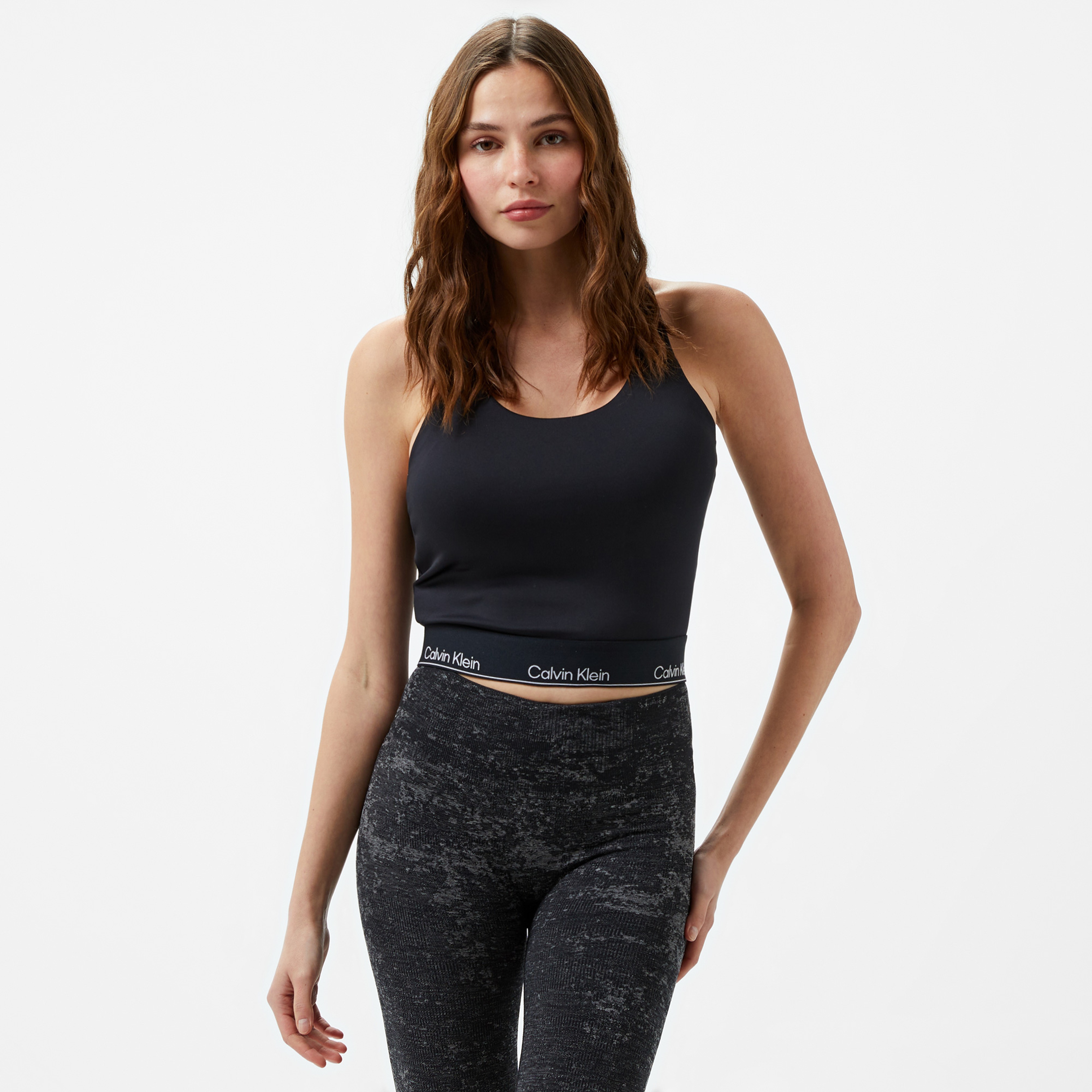 Calvin Klein Wo - Tank Top Kadın Siyah Kolsuz T-Shirt