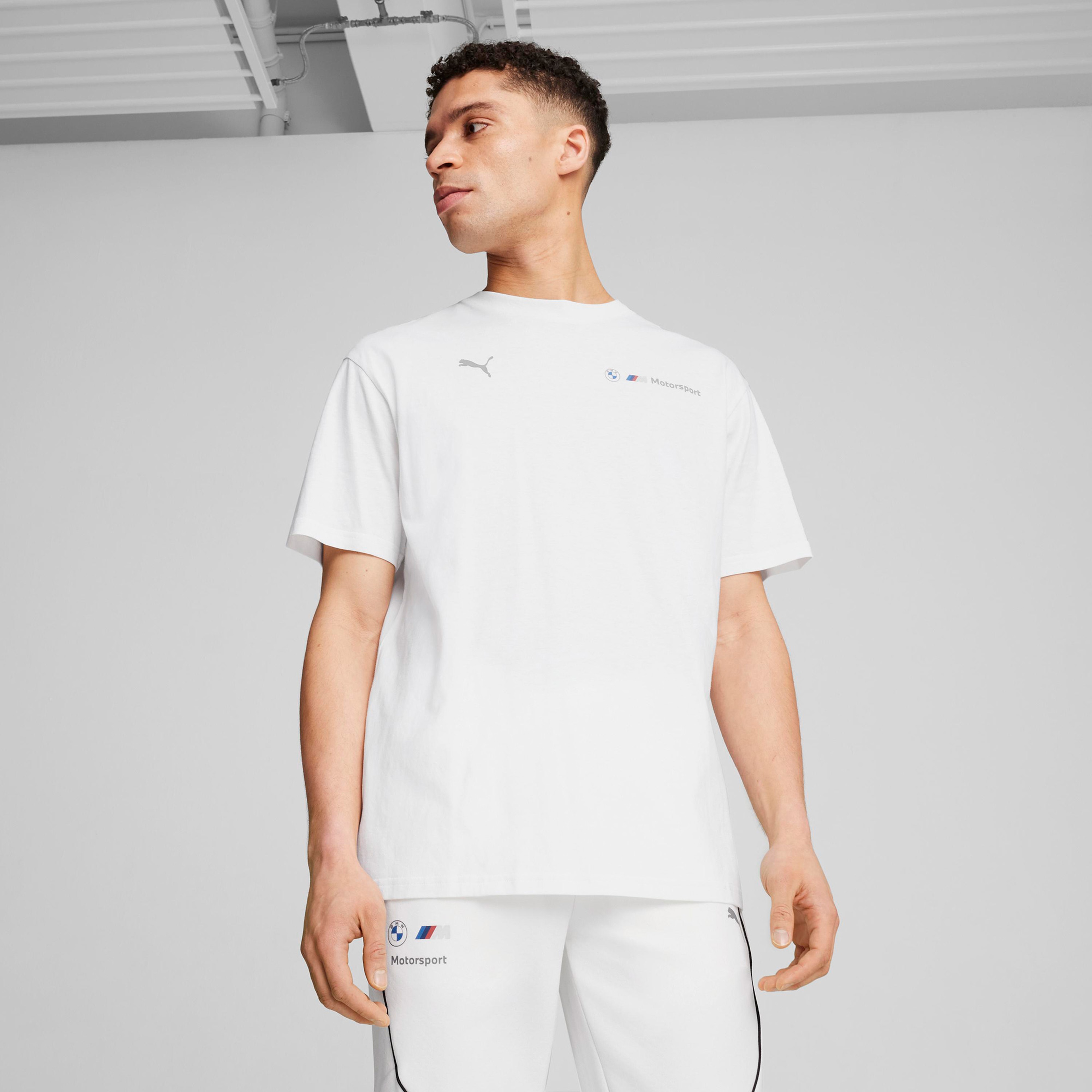 Puma Bmw Mms New Ess Logo Erkek Beyaz T-Shirt