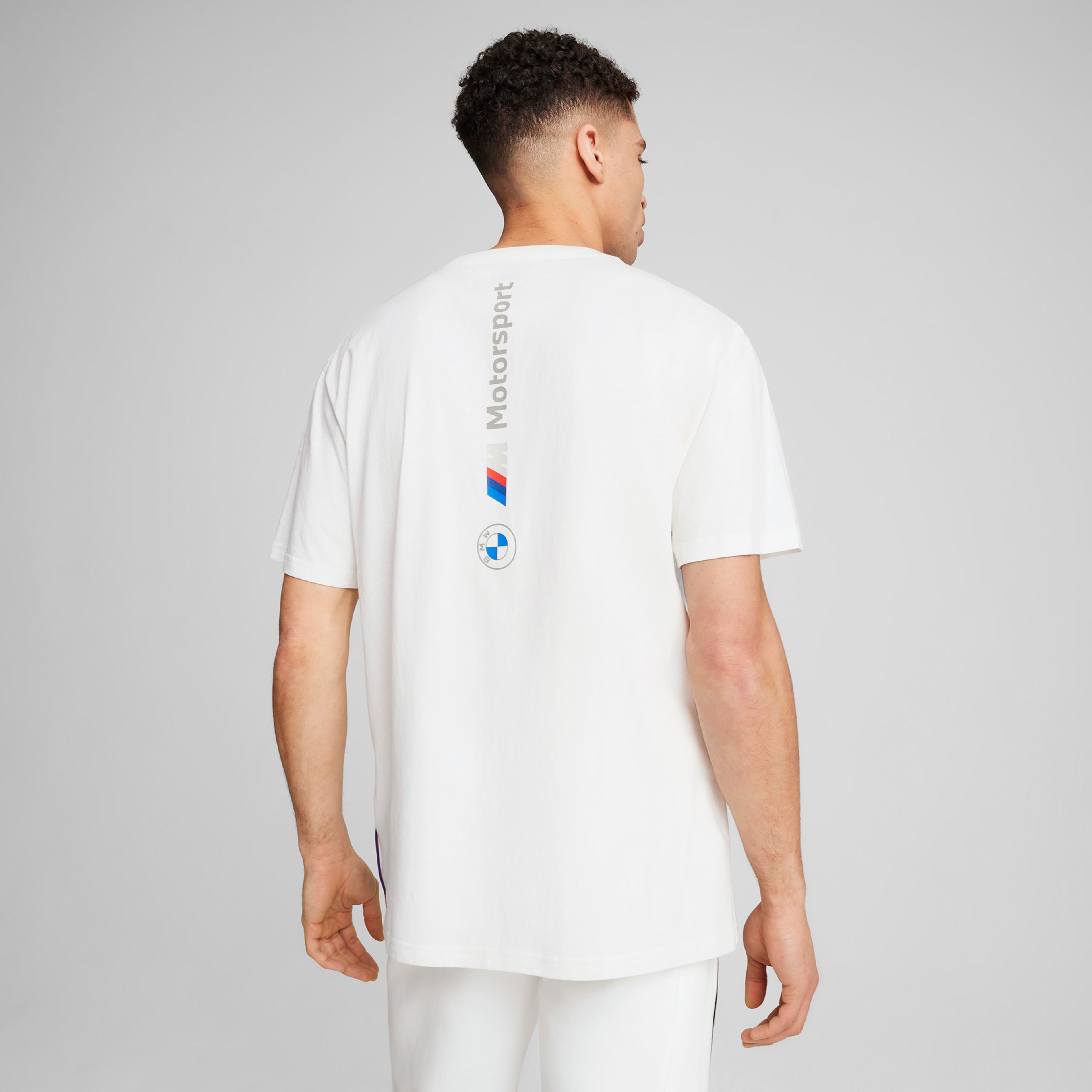 Puma Bmw Mms New Ess Logo Erkek Beyaz T-Shirt