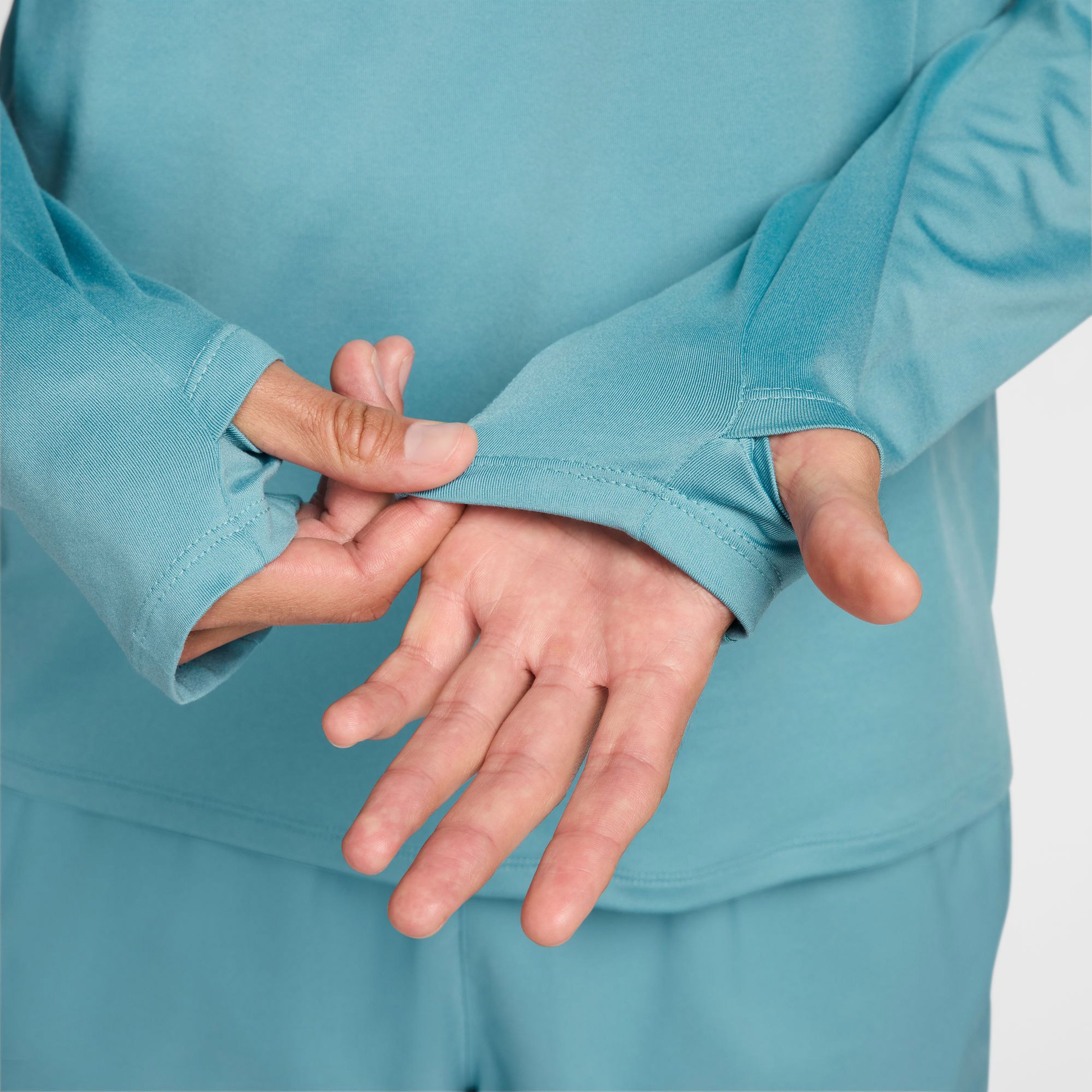 Nike Dri Fit 1/2 Zip Erkek Mavi Koşu Üstü