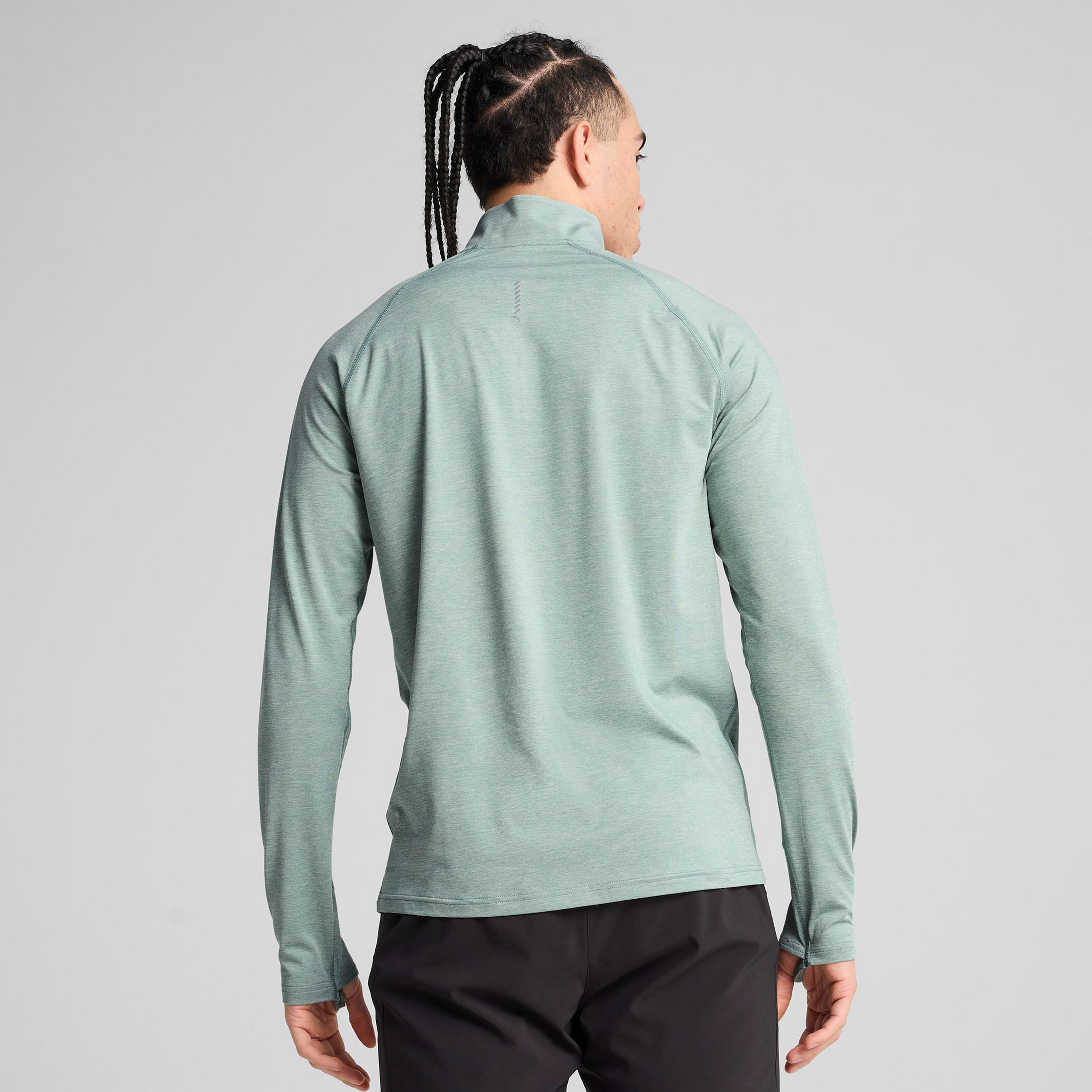 Puma Run Veloty Cldspn 1/4 Zip Erkek Yeşil Sweatshirt