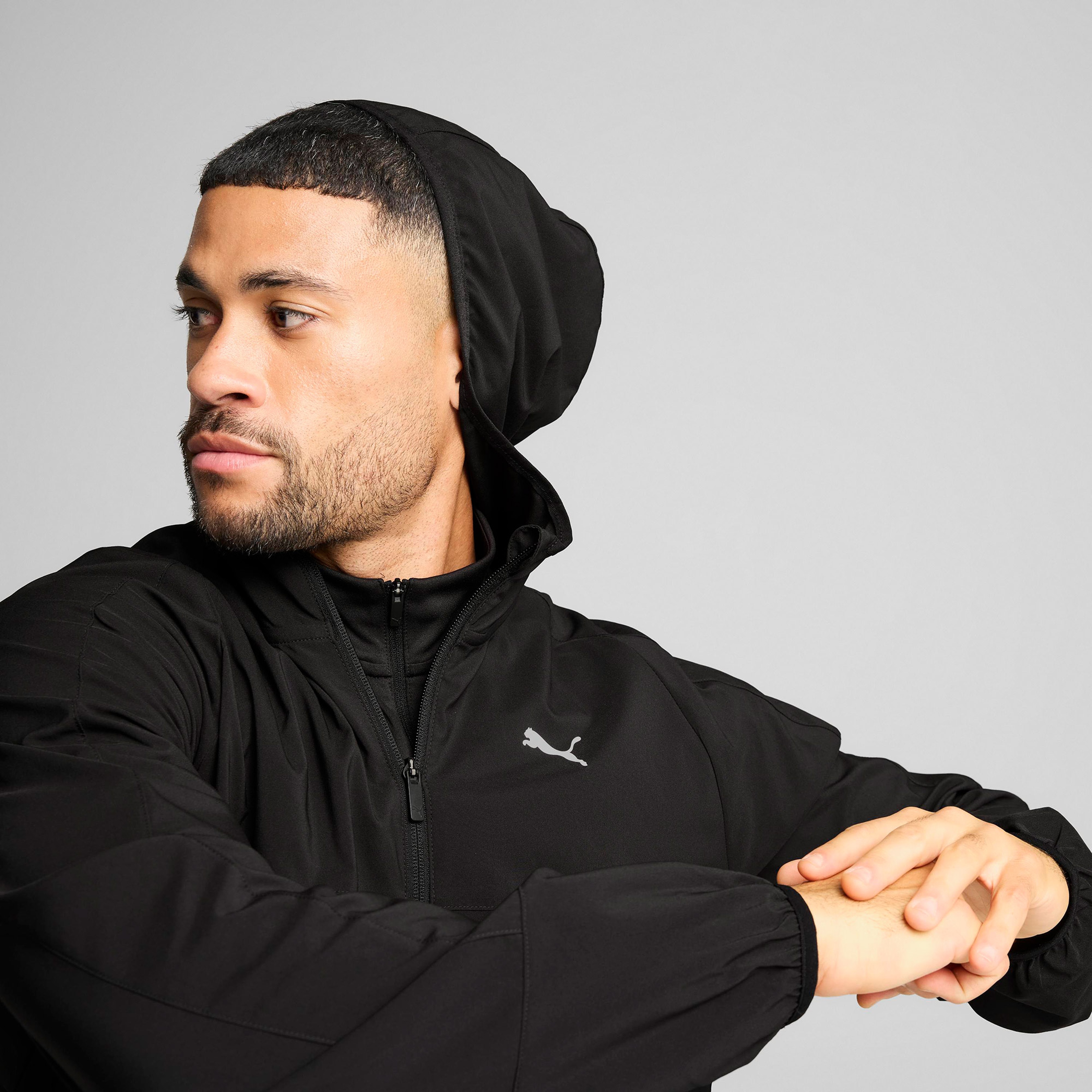 Puma Tad Tech Woven Full Zip Erkek Siyah Eşofman Üstü