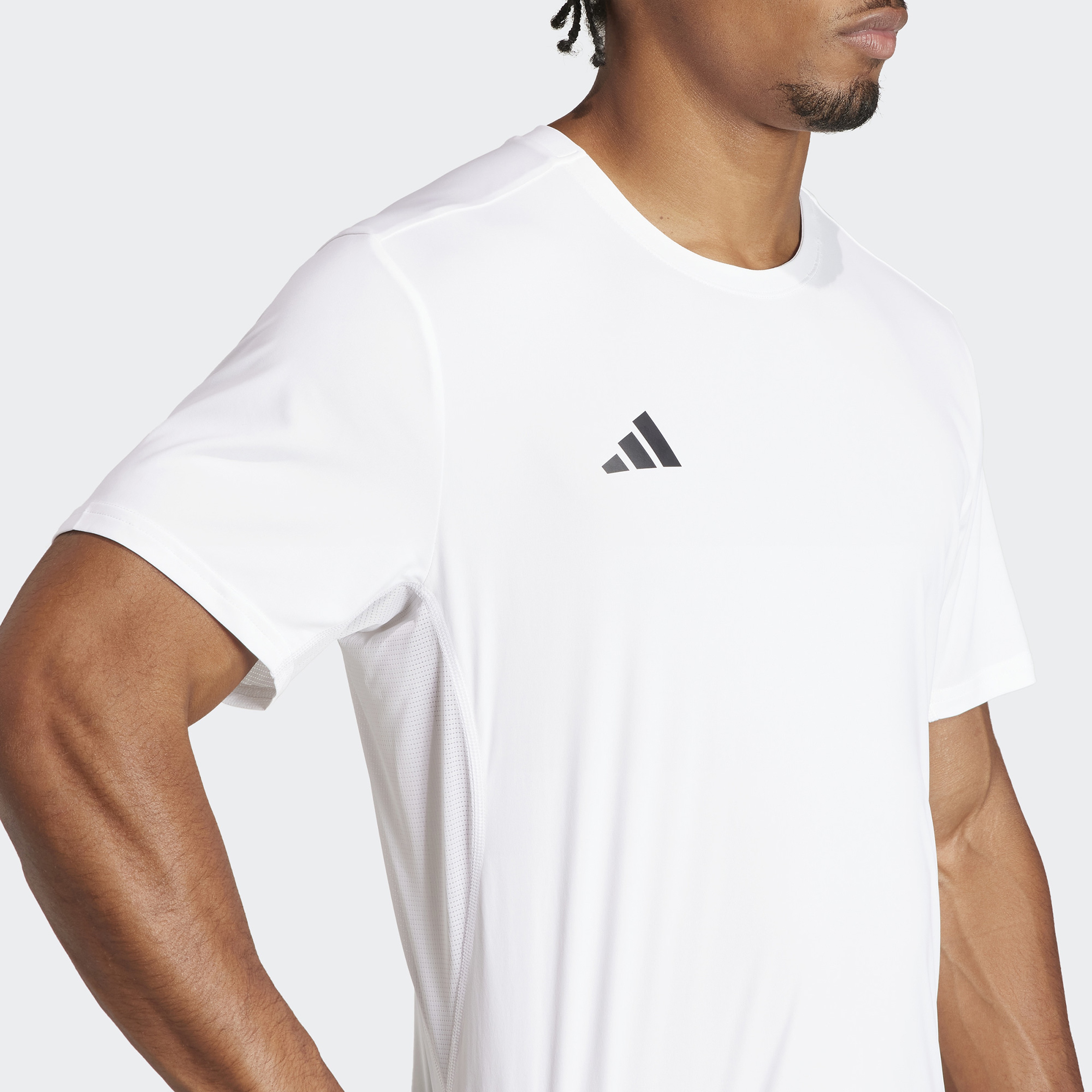 adidas Adizero Essentials Erkek Beyaz Koşu T-Shirtü