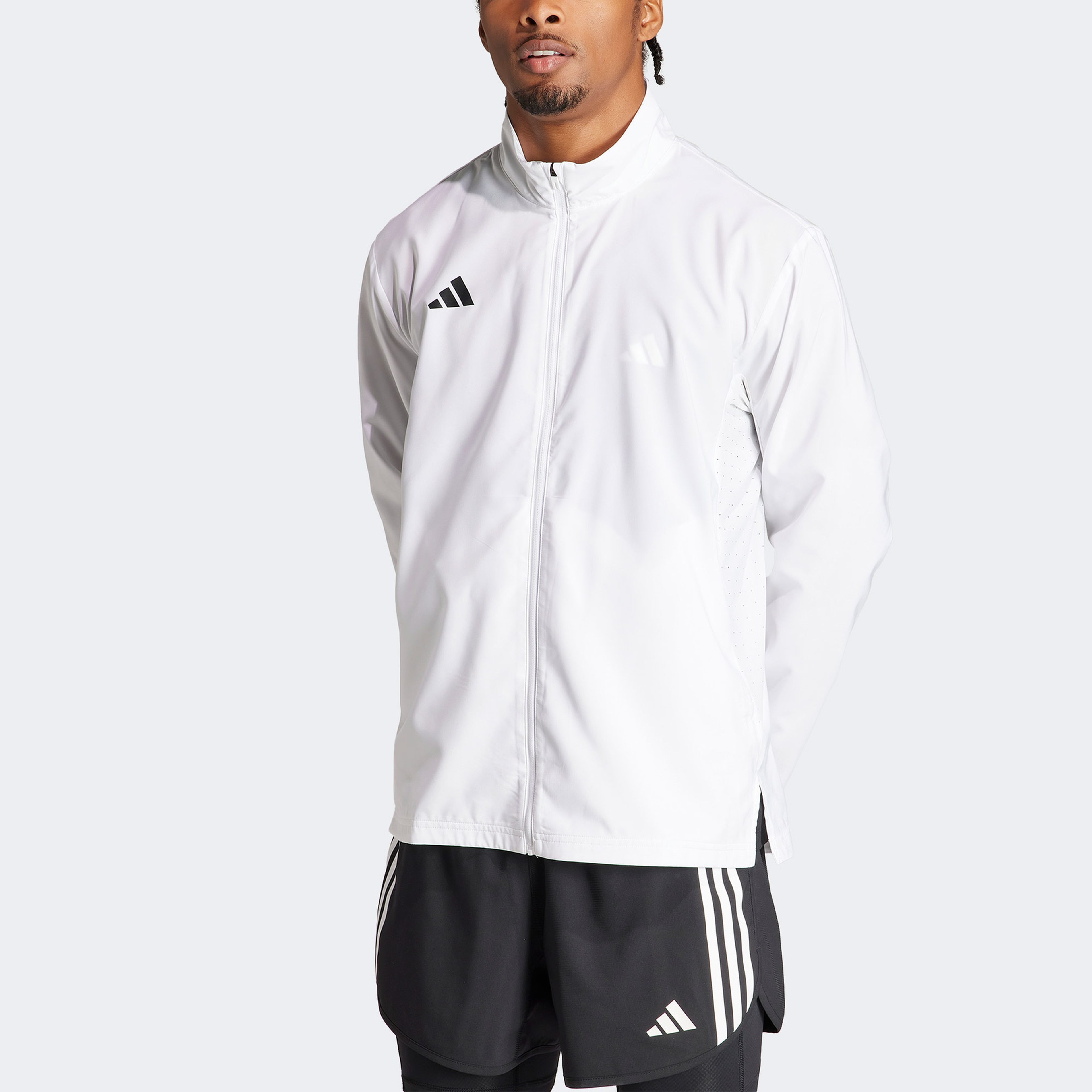 adidas Adizero Essentials Erkek Beyaz Koşu Rüzgarlık