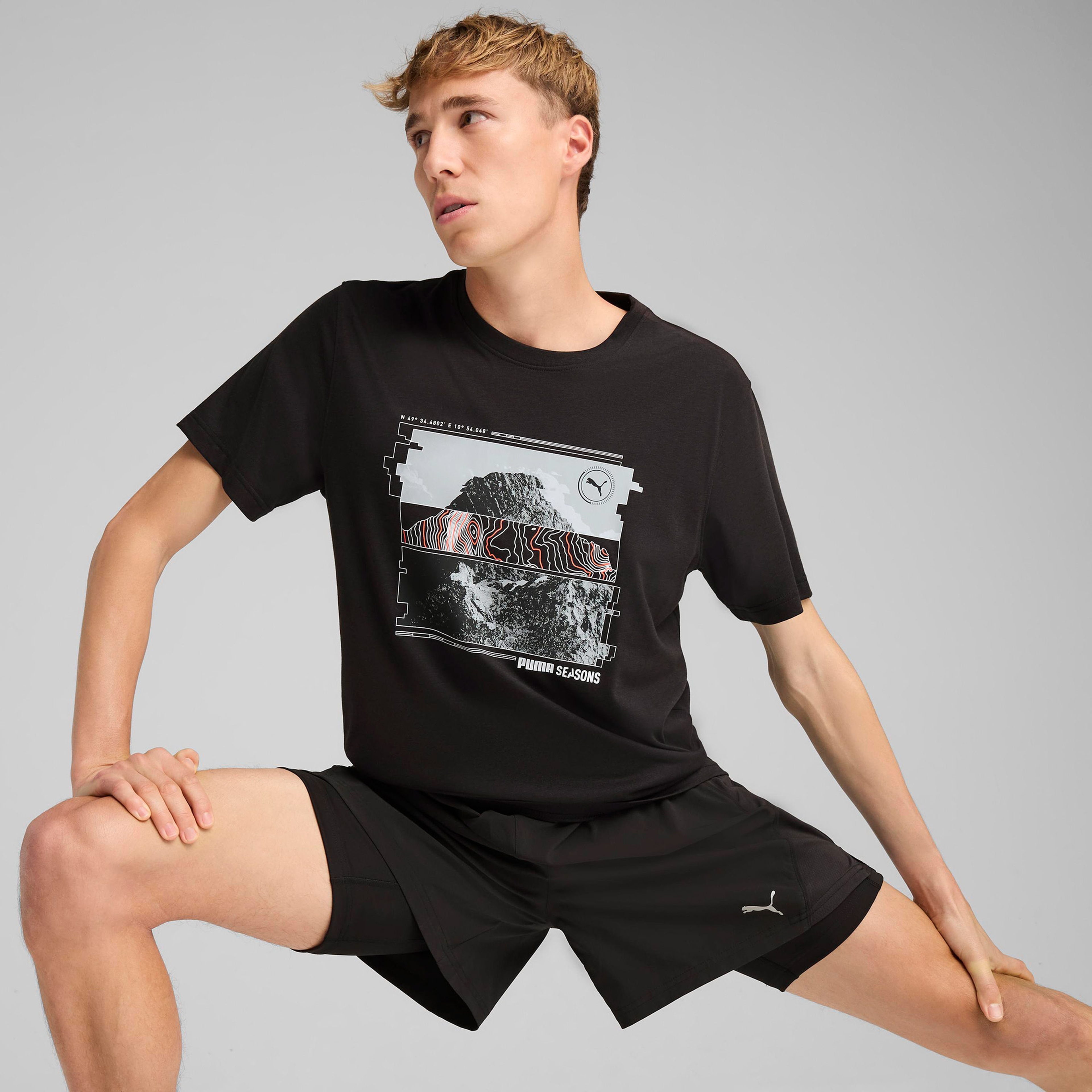 Puma Graphics Seasons Erkek Siyah T-Shirt