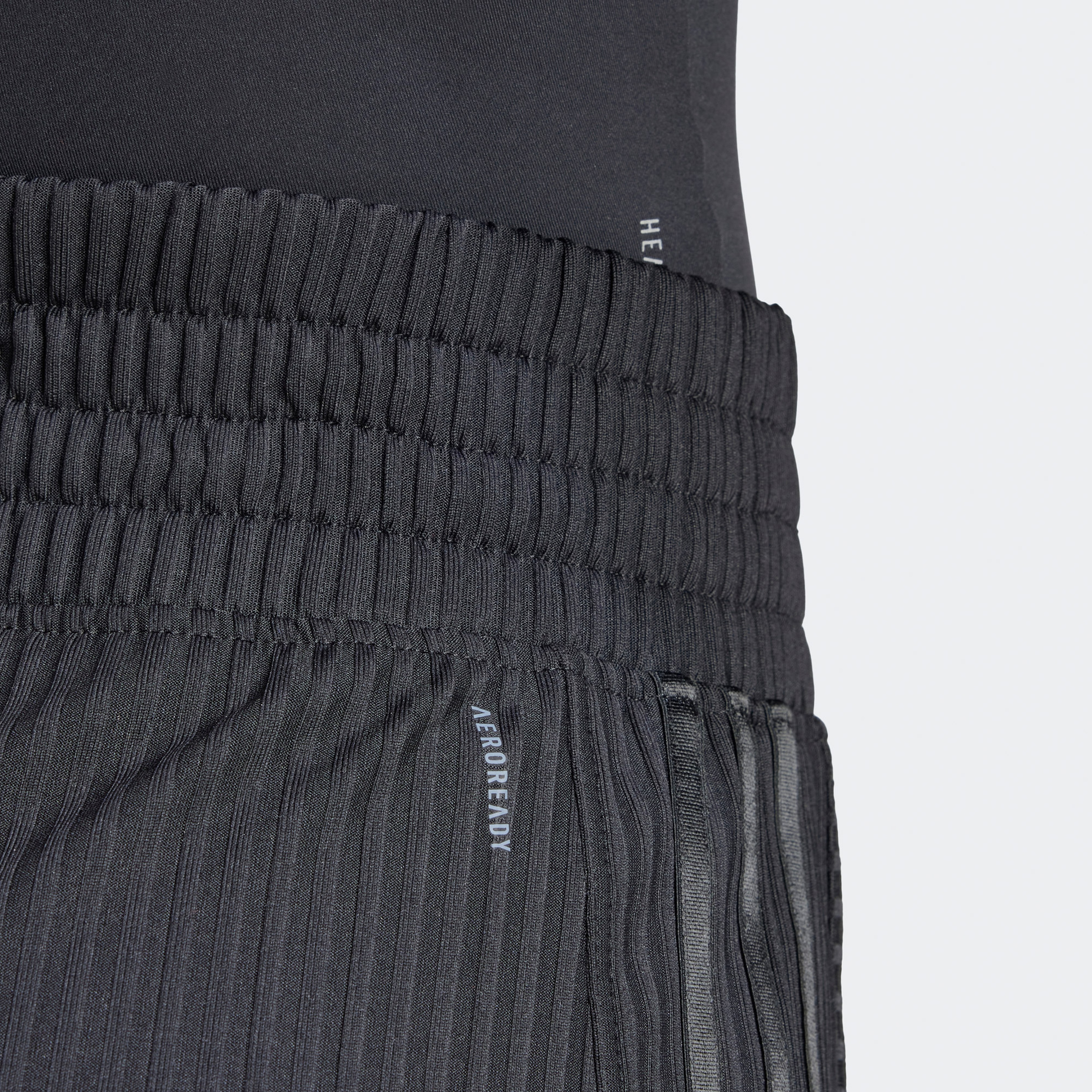 adidas Pacer All Gym Seasonal Rib High Rise Tonal 3 Stripes Kadın Siyah Antrenman Şort