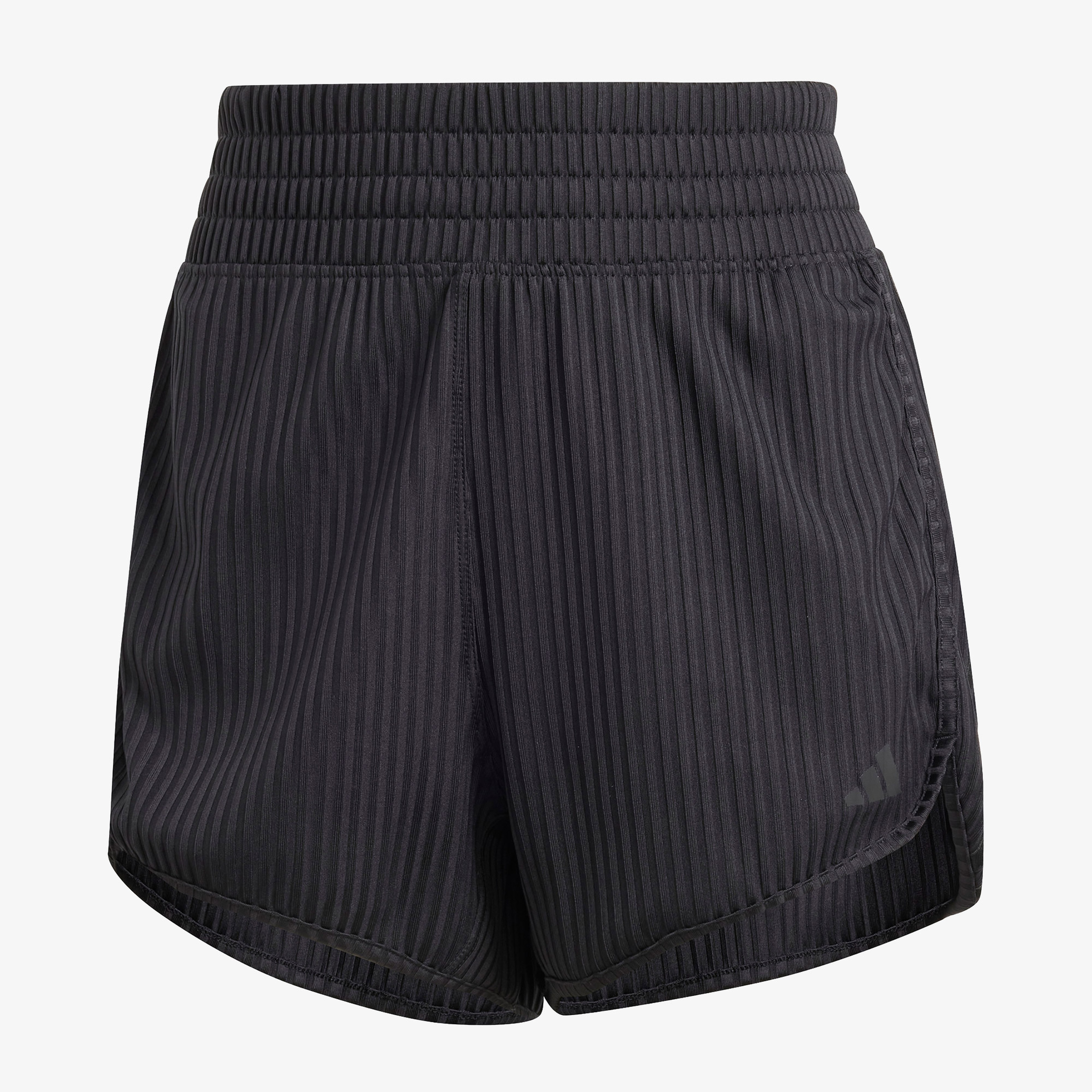 adidas Pacer All Gym Seasonal Rib High Rise Tonal 3 Stripes Kadın Siyah Antrenman Şort