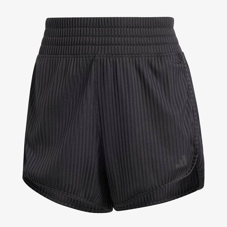 adidas Pacer All Gym Seasonal Rib High Rise Tonal 3 Stripes Kadın Siyah Antrenman Şort
