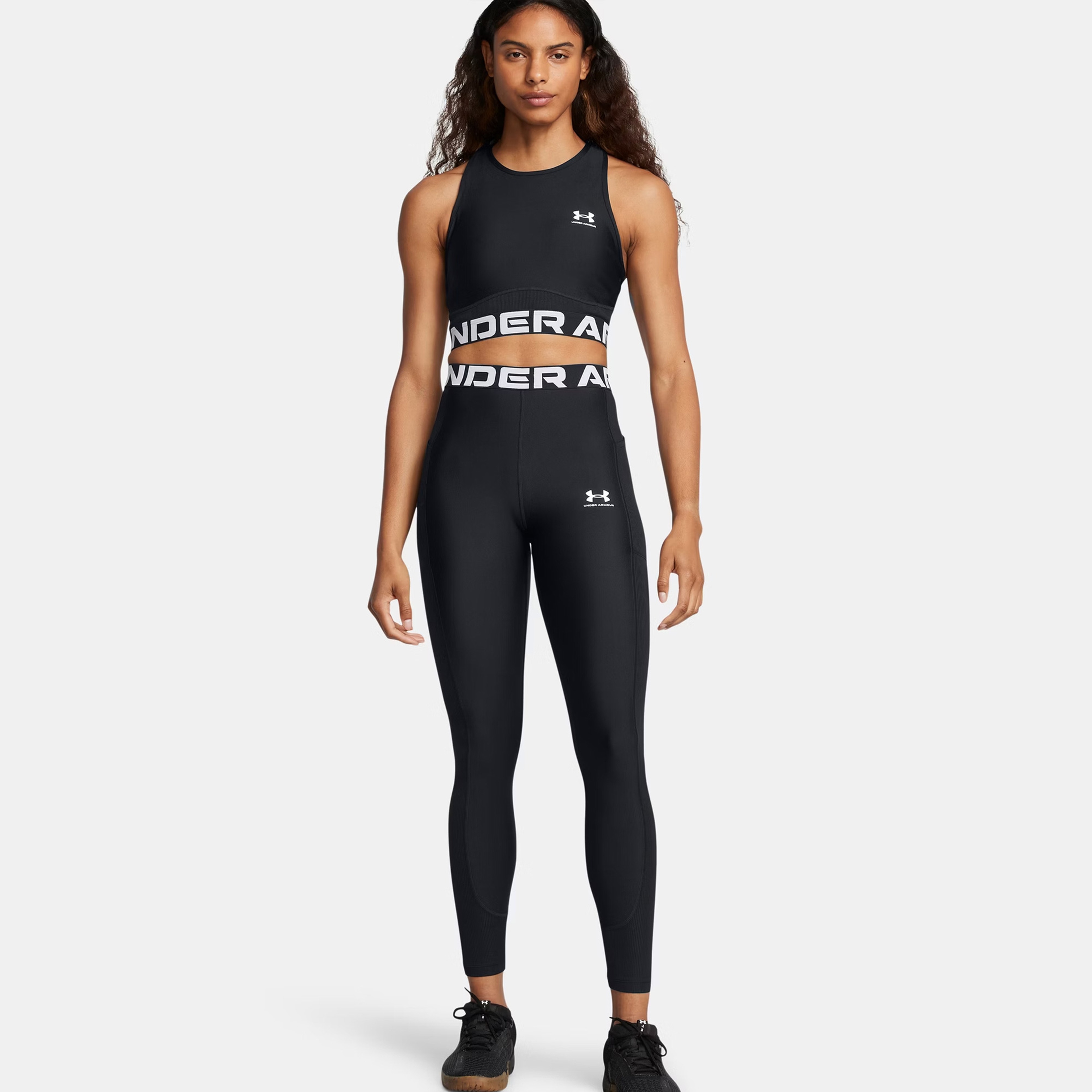 Under Armour Heat Gear Rib Kadın Siyah Antrenman Tayt