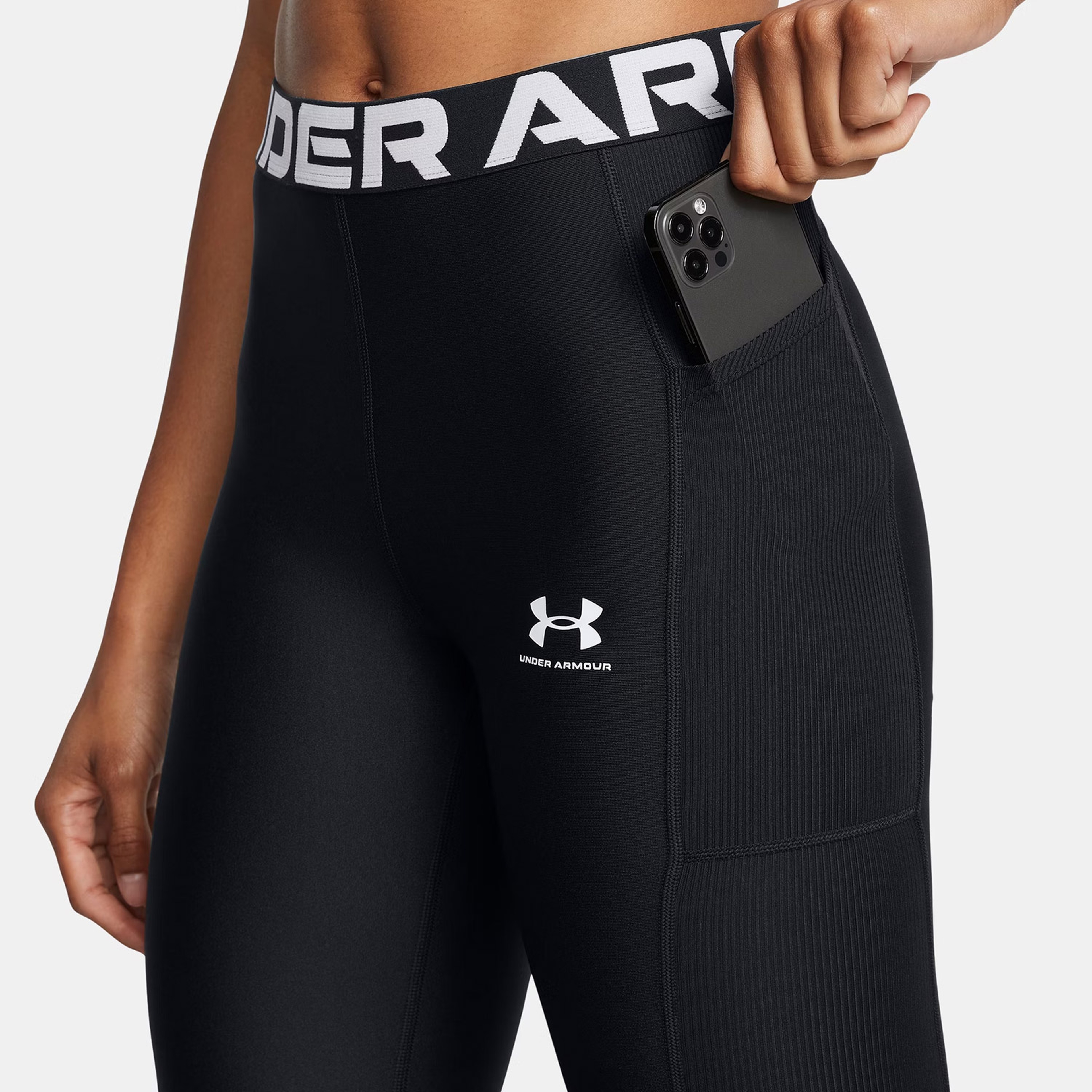 Under Armour Heat Gear Rib Kadın Siyah Antrenman Tayt