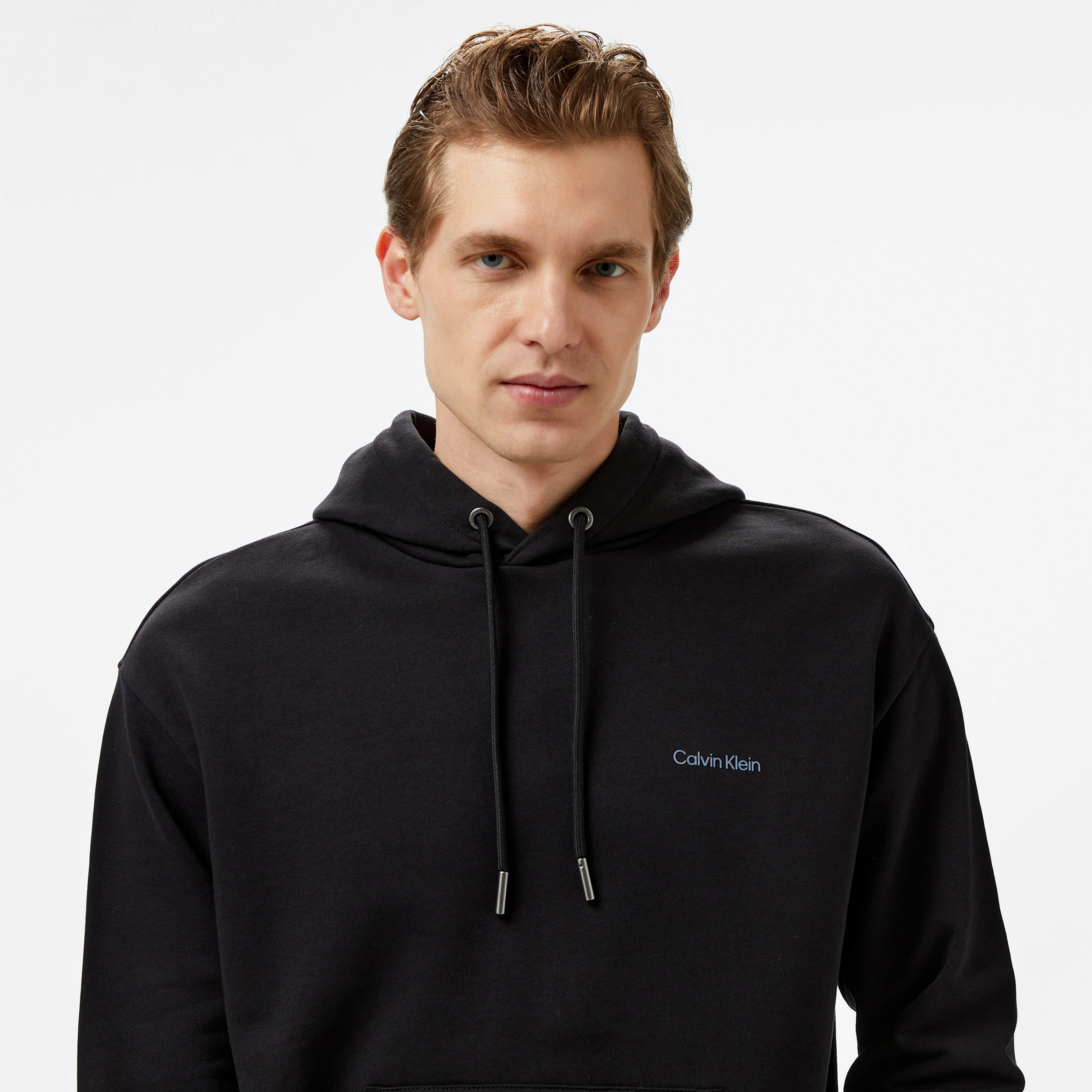 Calvin Klein Vertical Lines Graphic Erkek Siyah Hoodie