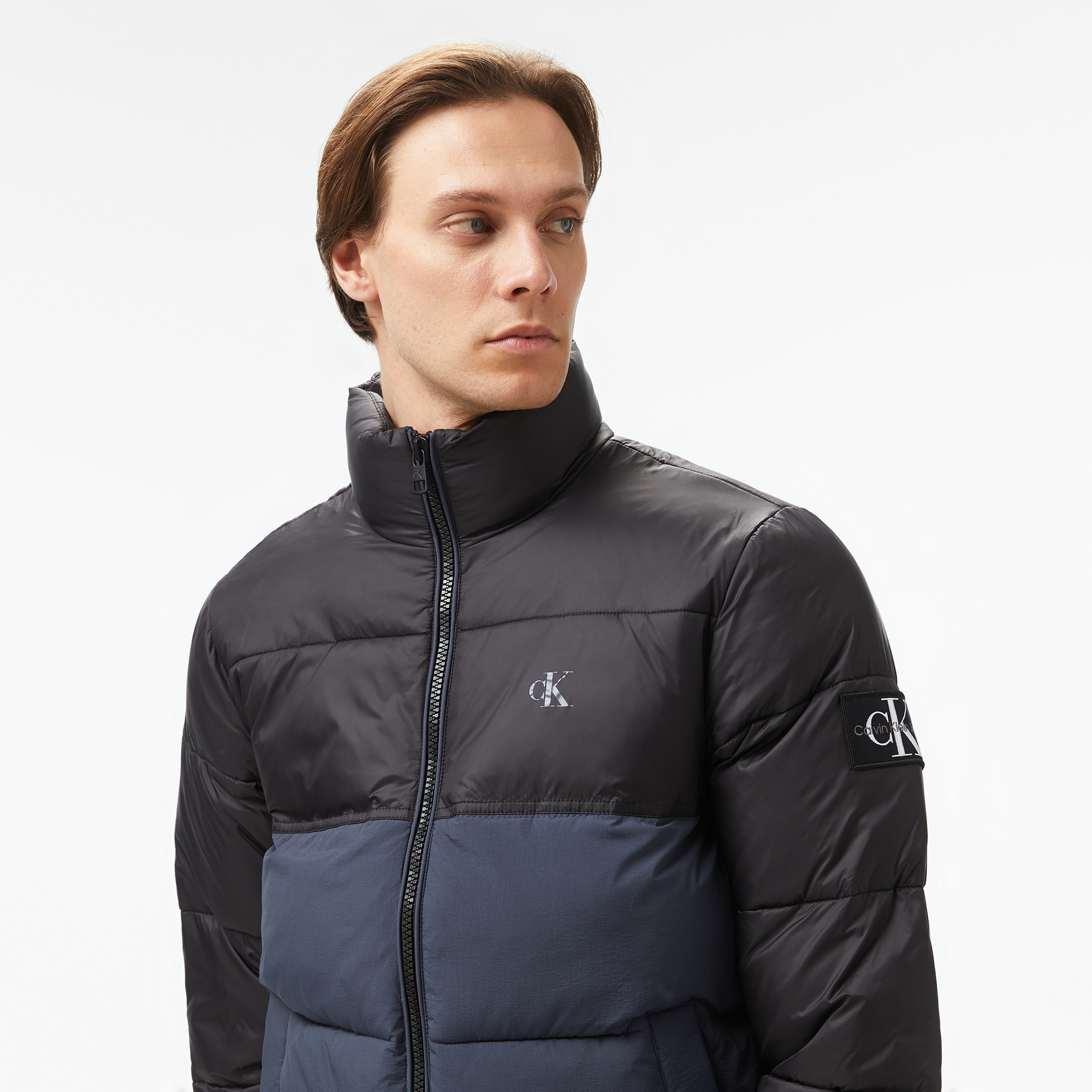 Calvin Klein Jeans Non Down Blocking Puffer Erkek Lacivert Ceket