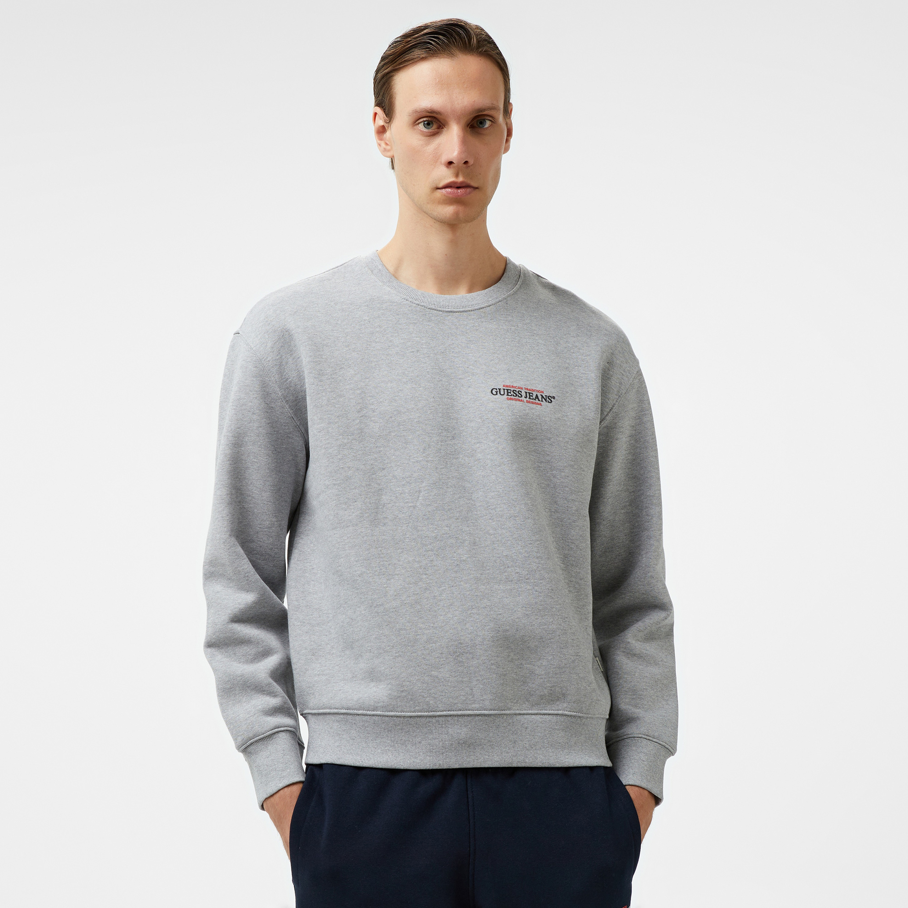 Guess American Organic 365 Erkek Mavi Sweatshirt