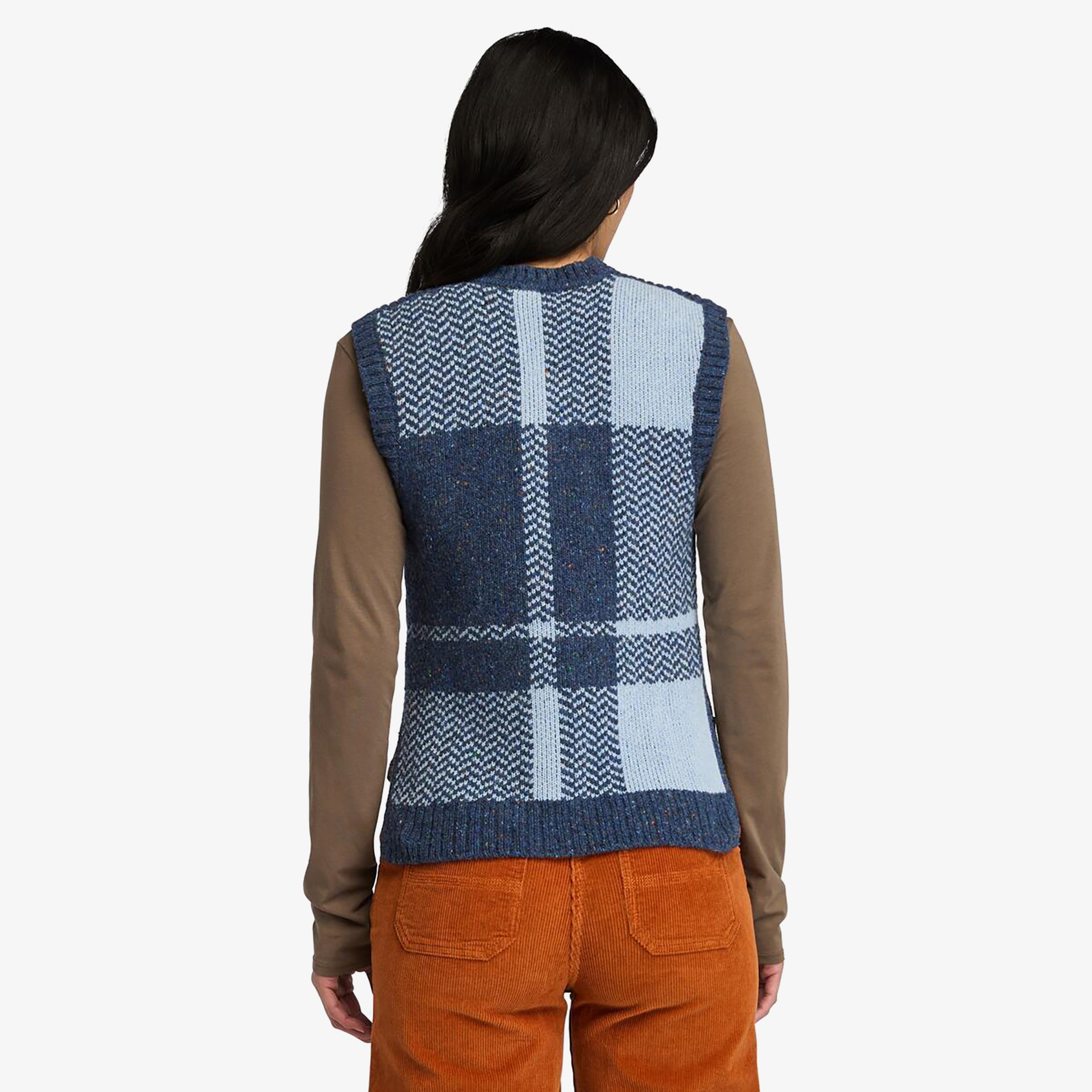 Timberland Wool Blend Vest Kadın Mavi Süveter