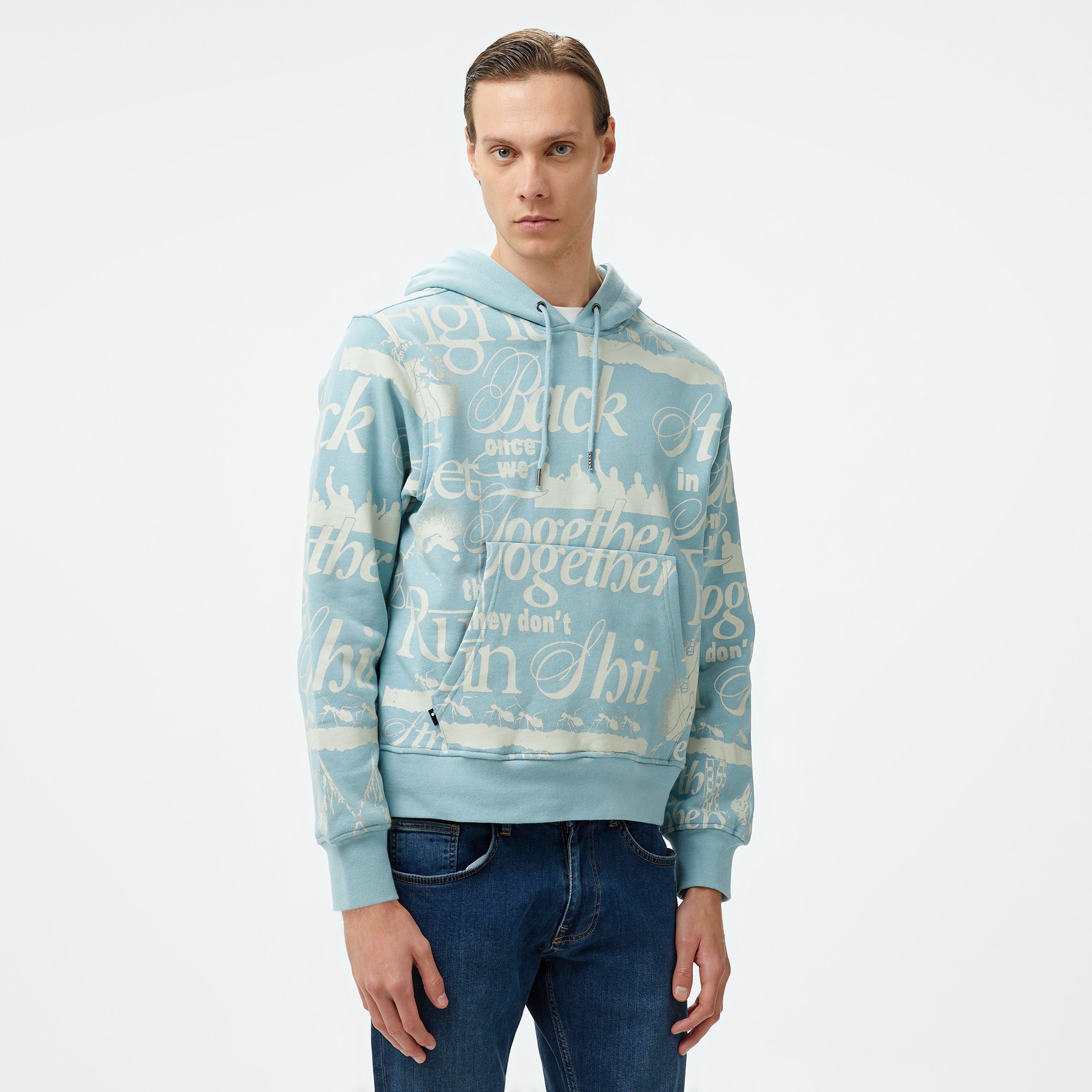 The Hundreds Fight Back Pullover Erkek Mavi Sweatshirt