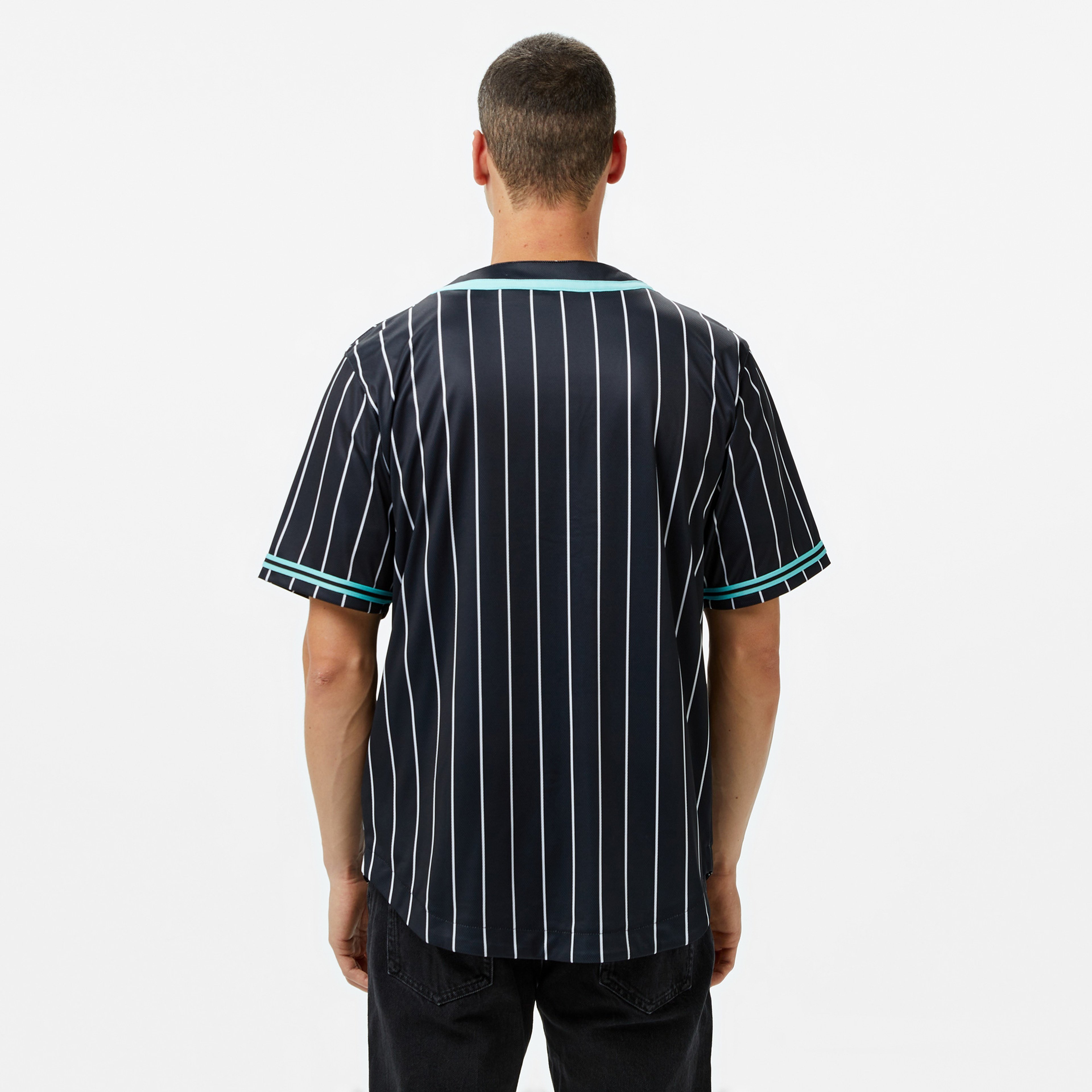 Karl Kani Kani Star Logo Pinstripe Baseball Erkek Siyah Gömlek