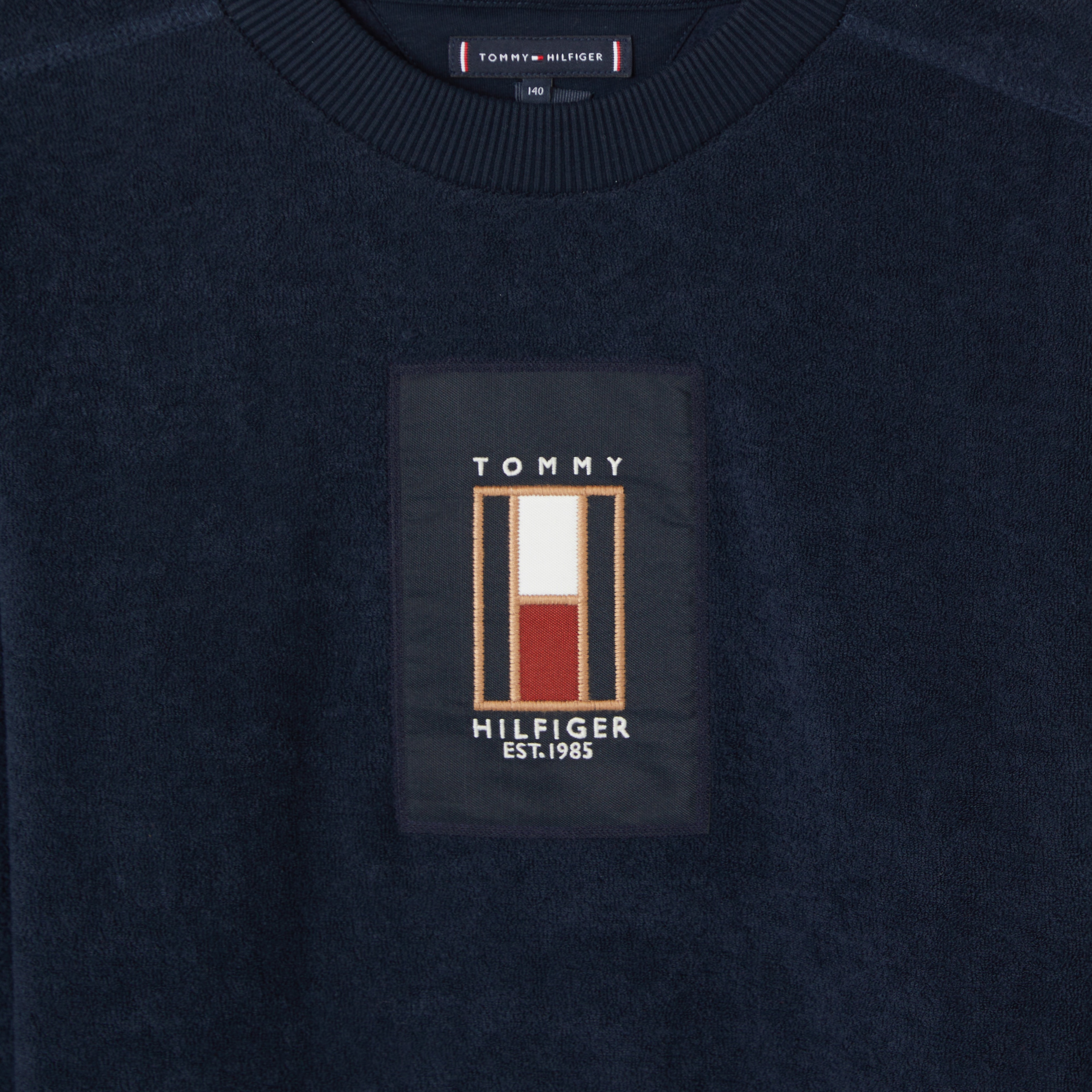 Tommy Hilfiger Flag Boucle Çocuk Mavi Sweatshirt