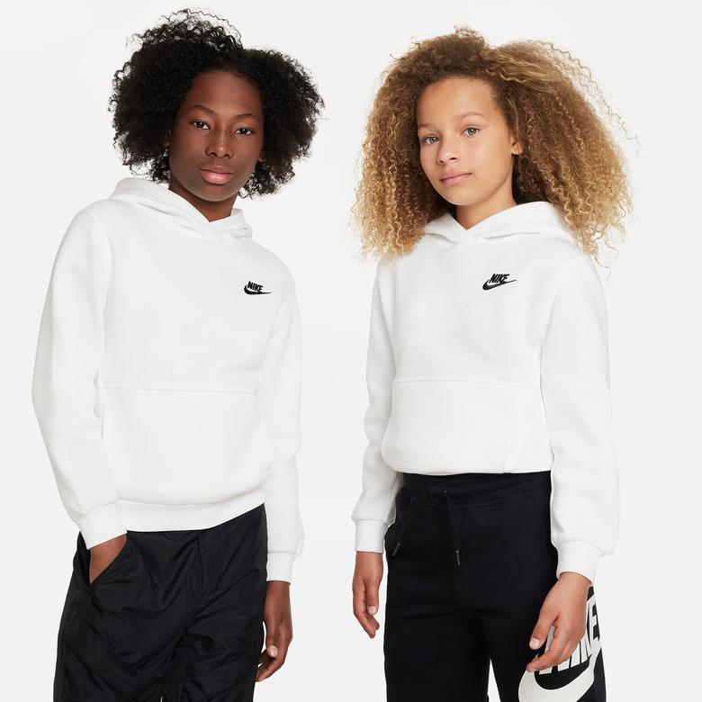 Nike Club Flc Hdy Lbr Çocuk Beyaz Sweatshirt