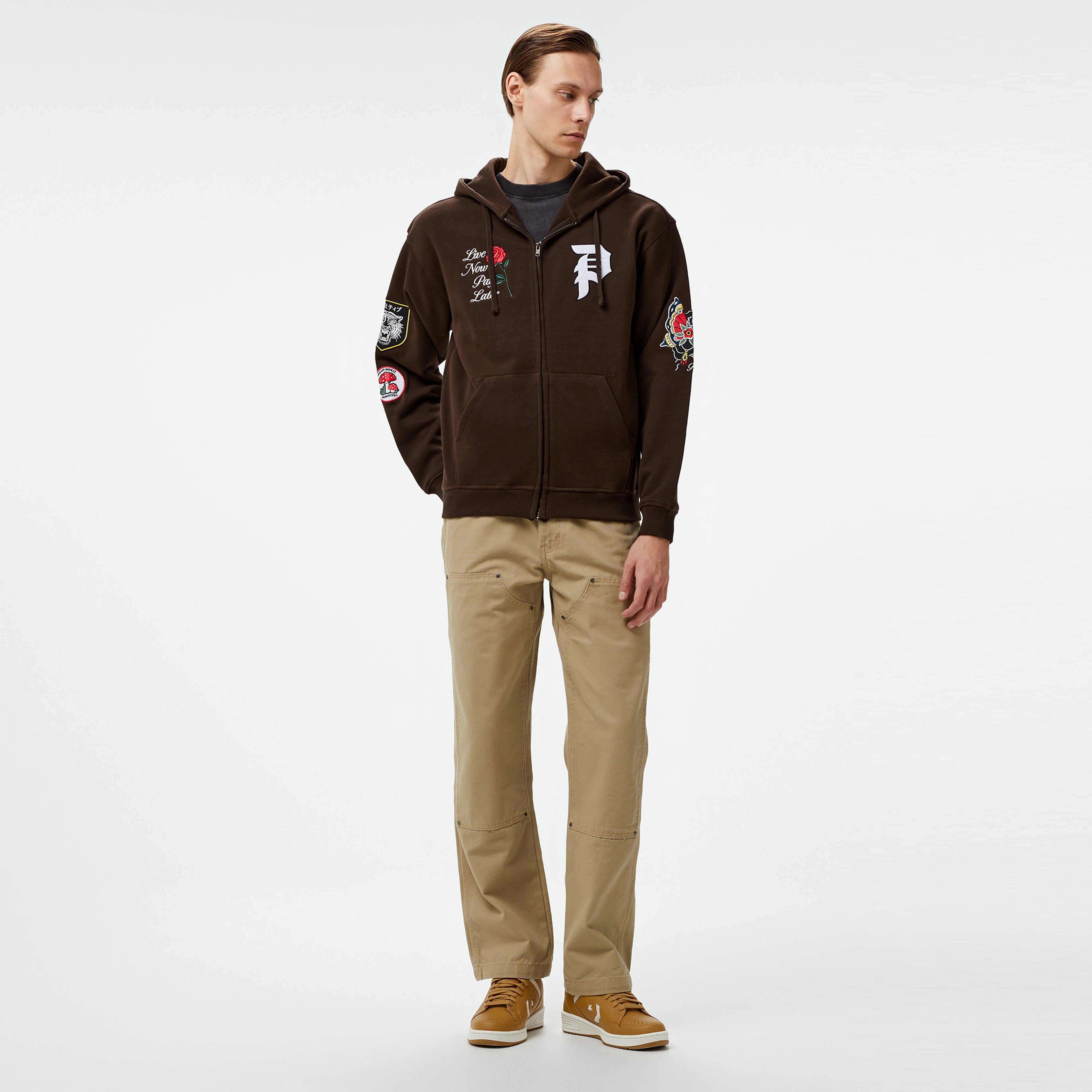 Primitive Temptation Zip Hood Erkek Kahverengi Sweatshirt