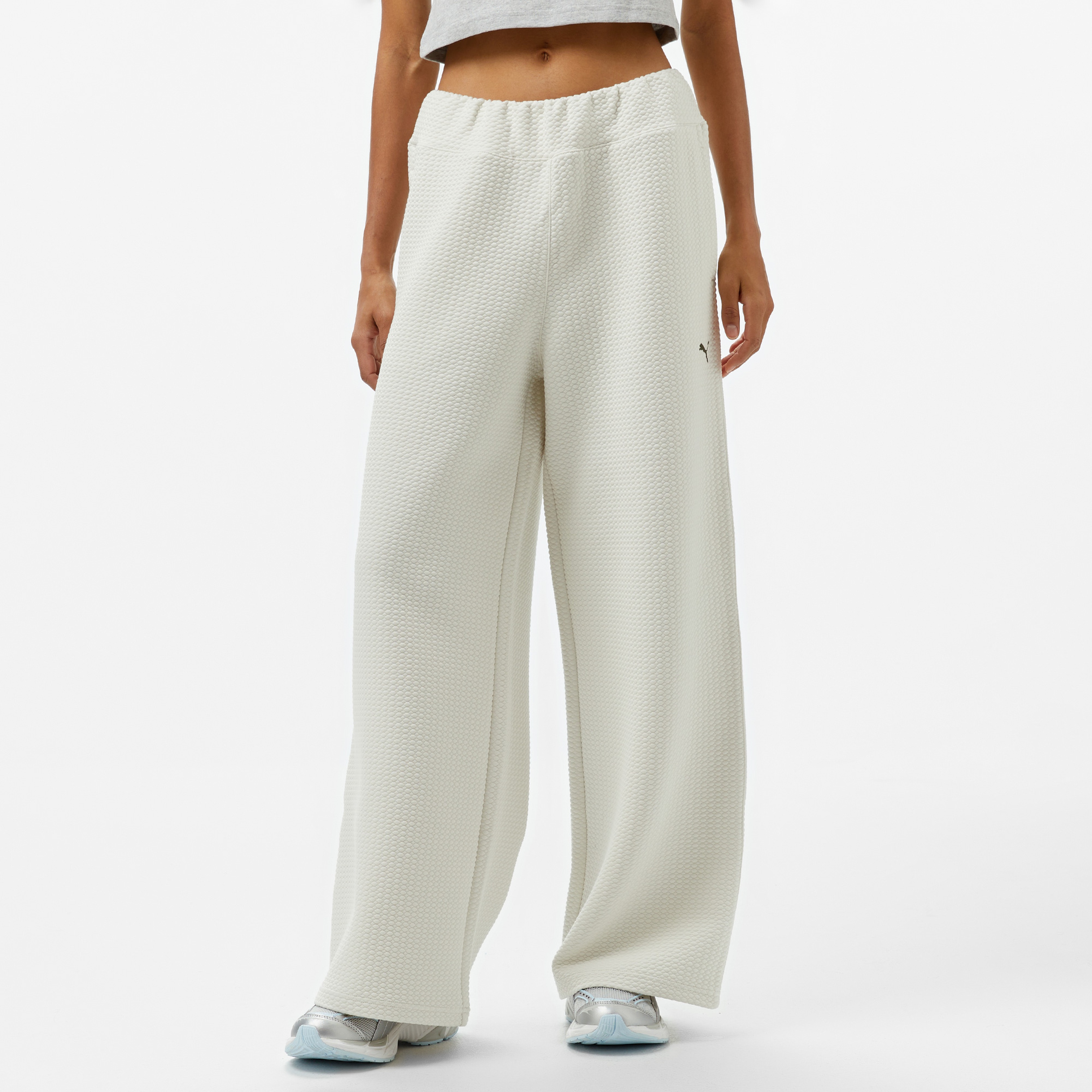 Puma Q4 Studio Textured Hw Kadın Gri Pantolon