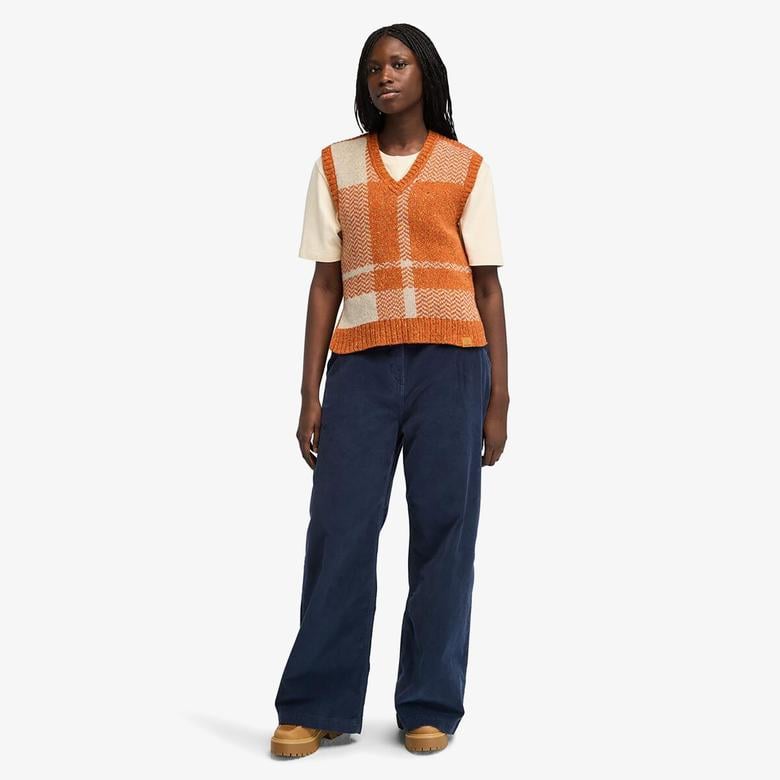 Timberland Wool Blend Vest Kadın Kahverengi Süveter