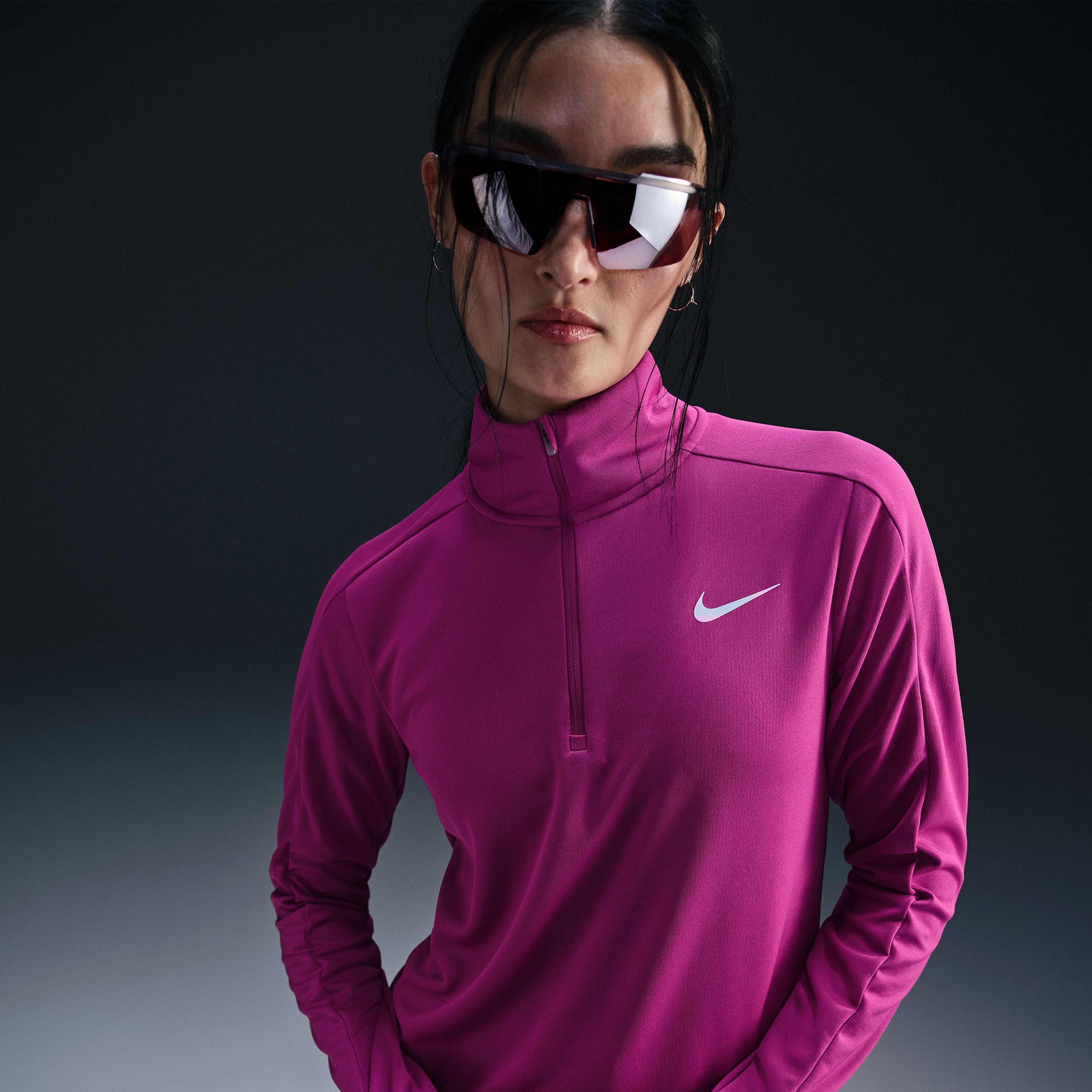 Nike Dri-Fit Pacer Kadın Mor Sweatshirt