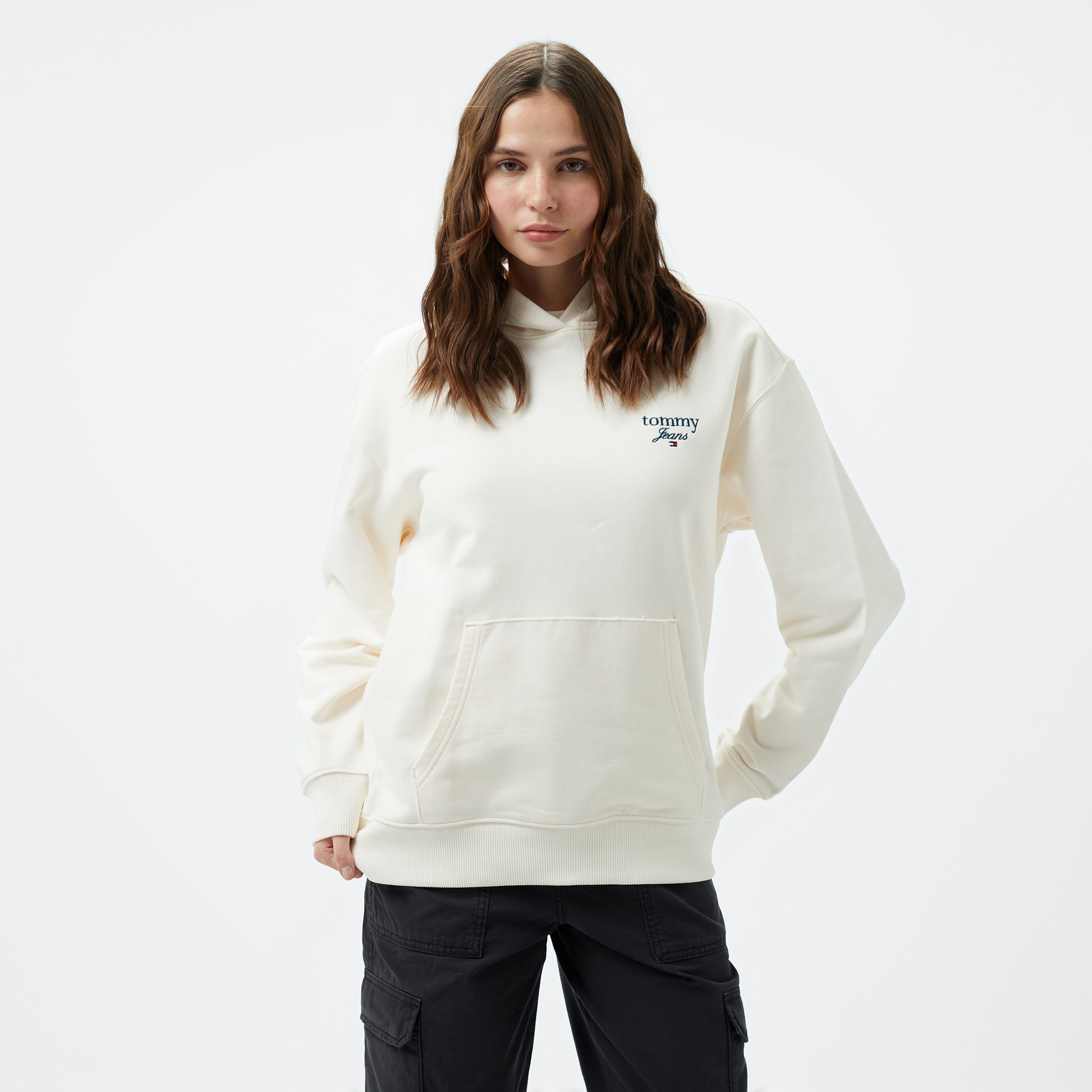 Tommy Hilfiger Jeans Prep Luxe 2 Kadın Beyaz Hoodie