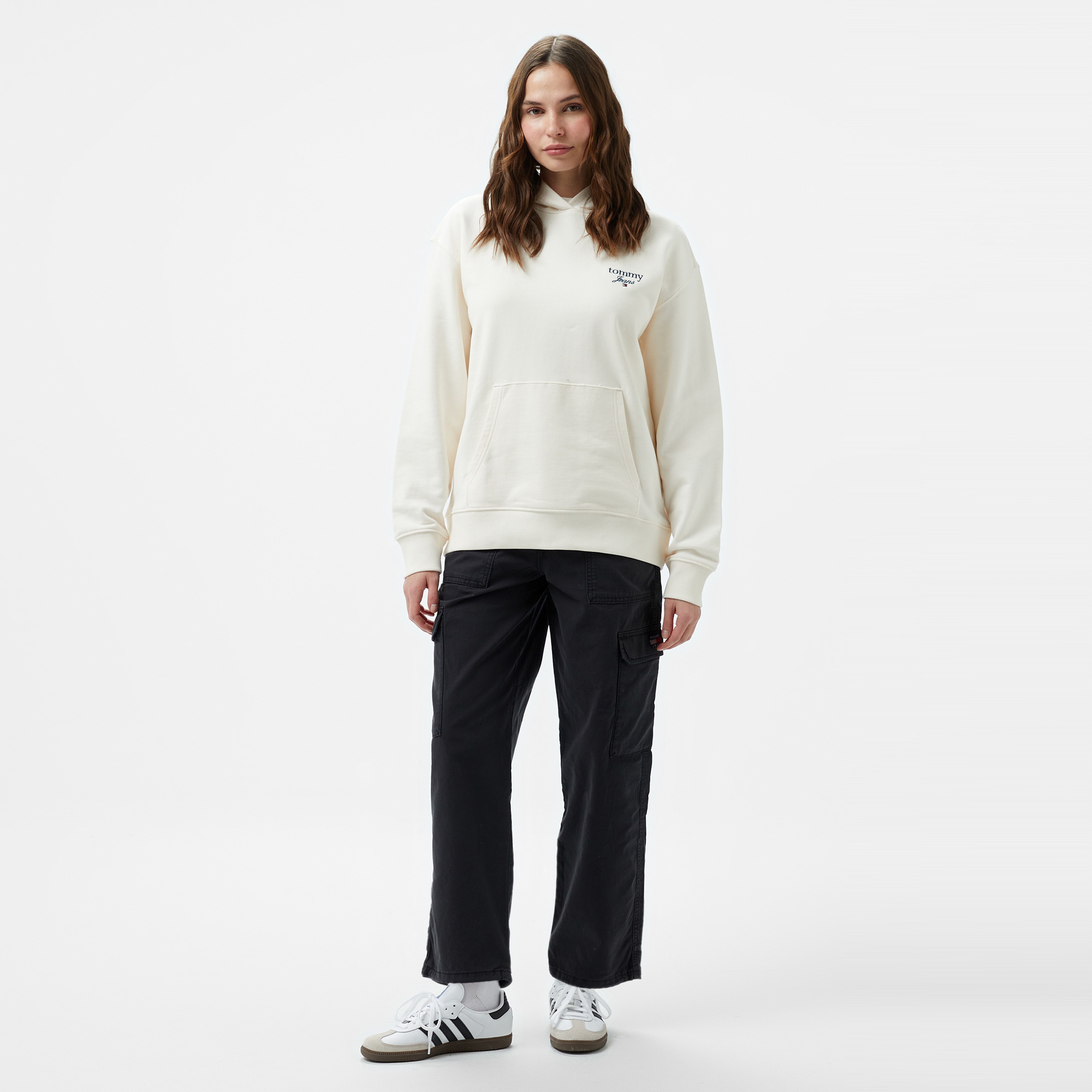 Tommy Hilfiger Jeans Prep Luxe 2 Kadın Beyaz Hoodie