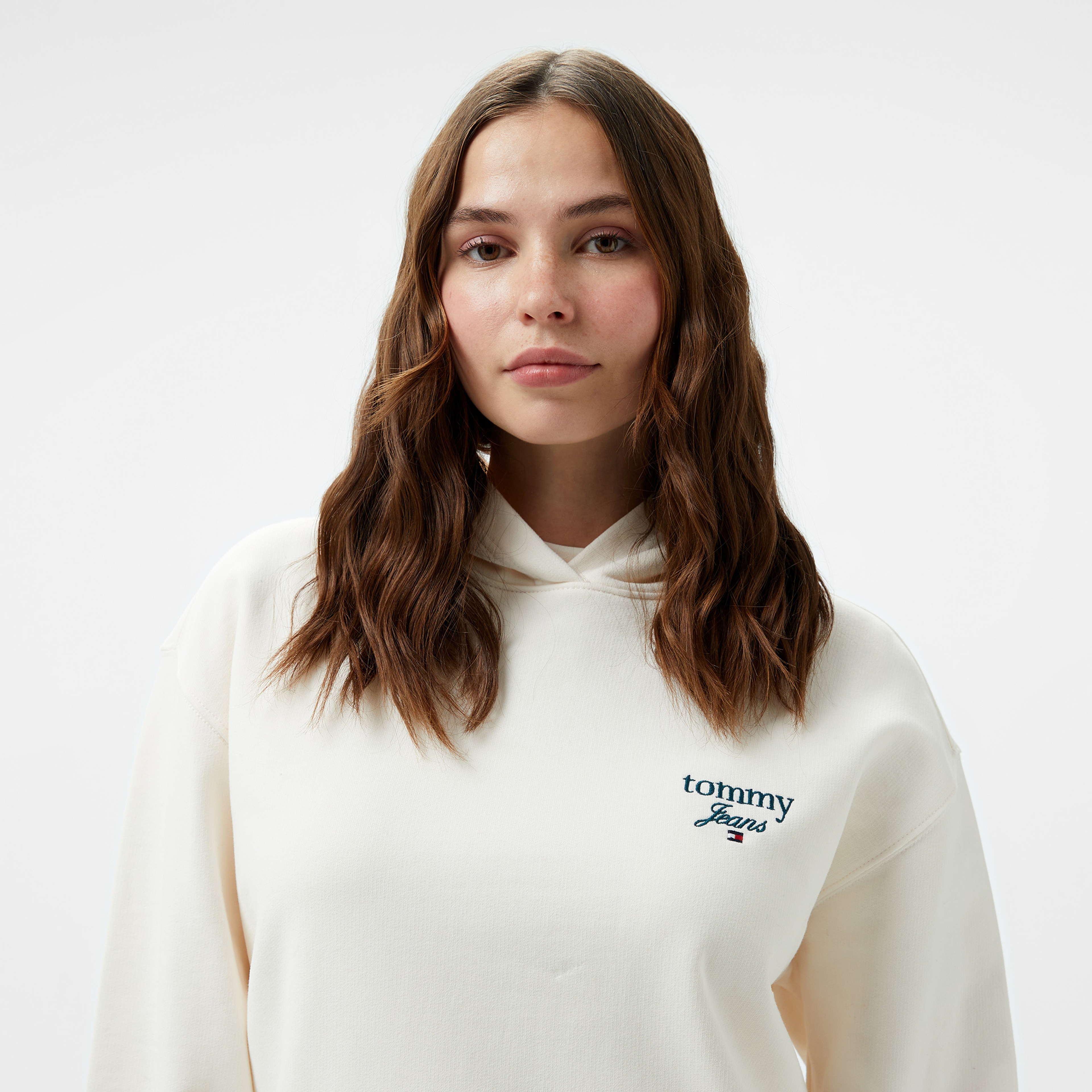 Tommy Hilfiger Jeans Prep Luxe 2 Kadın Beyaz Hoodie