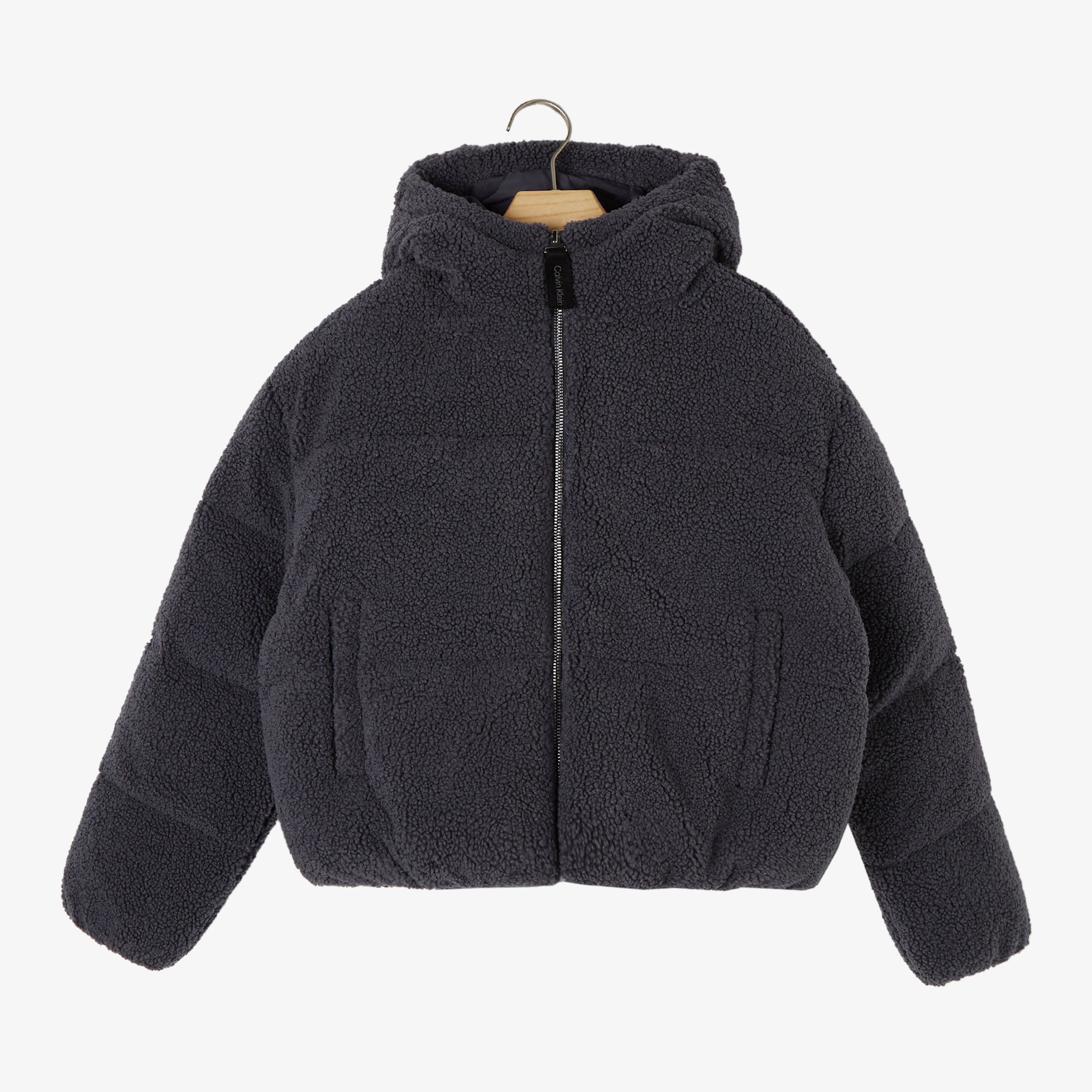 Calvin Klein Jeans Teddy Hooded Puffer Çocuk Siyah Ceket