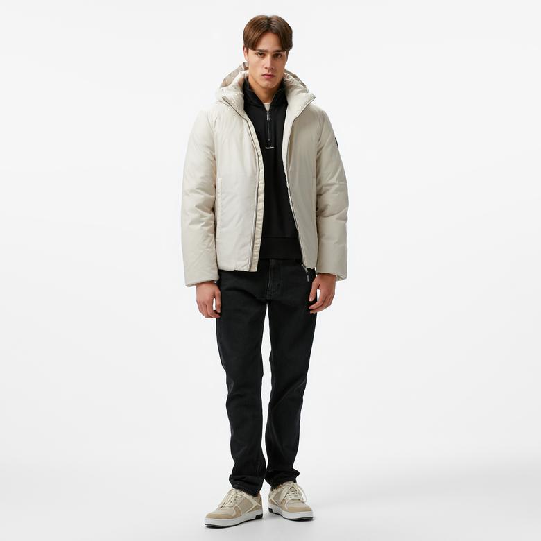 Calvin Klein Non Quilt Padded Hooded Erkek Bej Mont