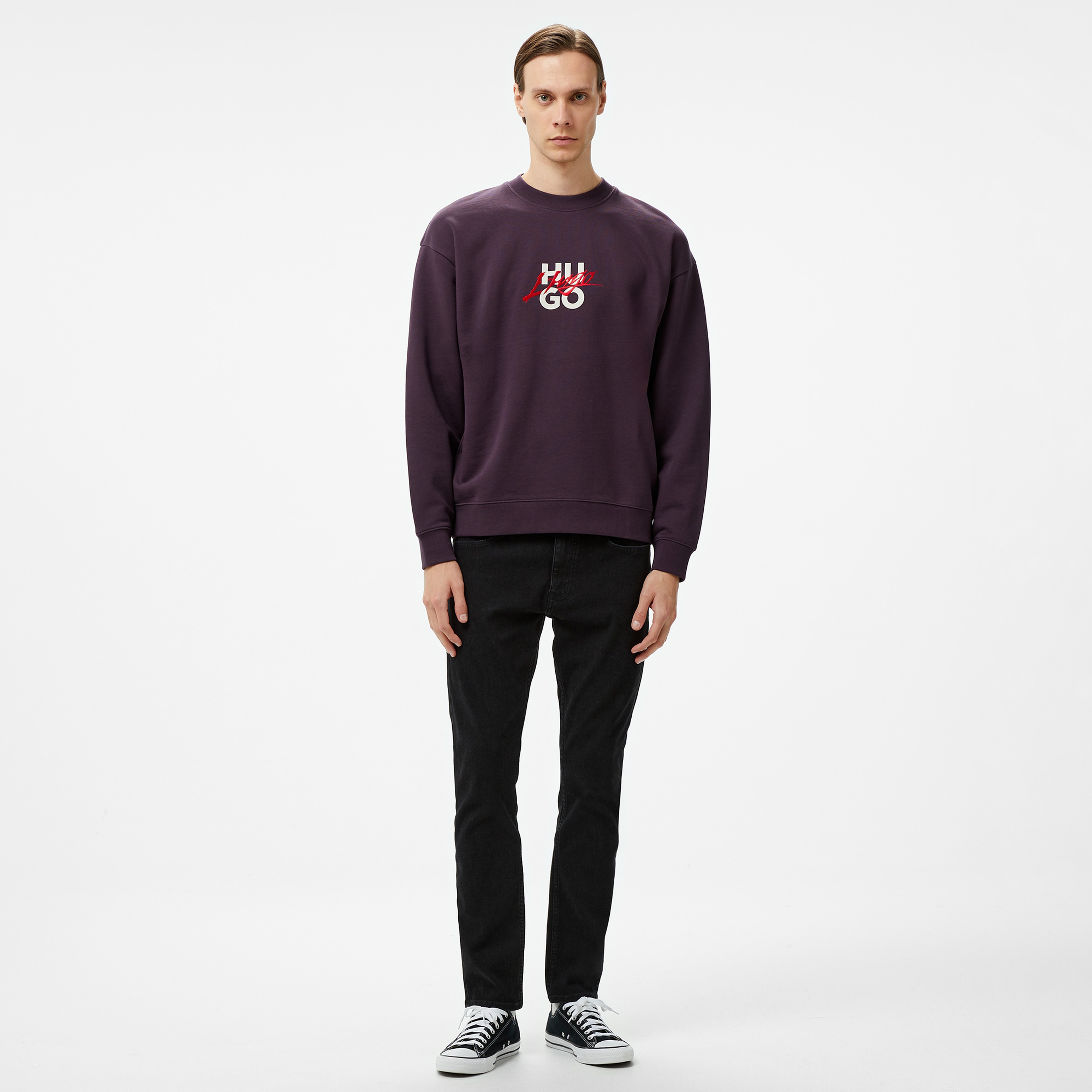 Hugo Dlogonty Erkek Mor Sweatshirt