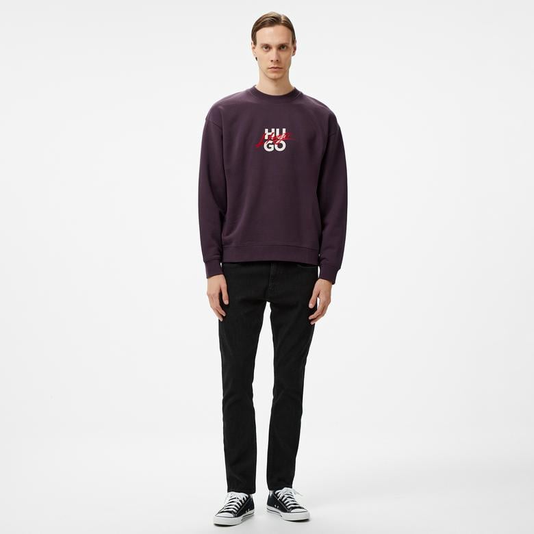 Hugo Dlogonty Erkek Mor Sweatshirt
