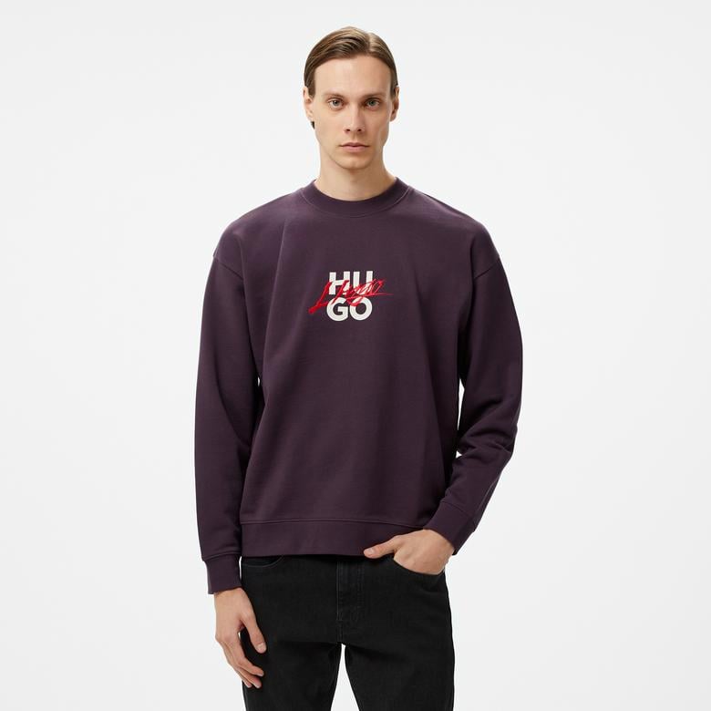 Hugo Dlogonty Erkek Mor Sweatshirt